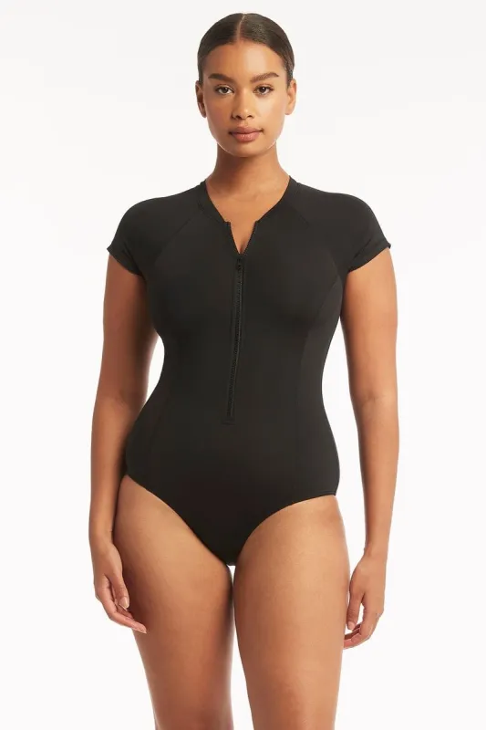 Eco Essentials Short Sleeve One Piece sold by Sea Level Australia