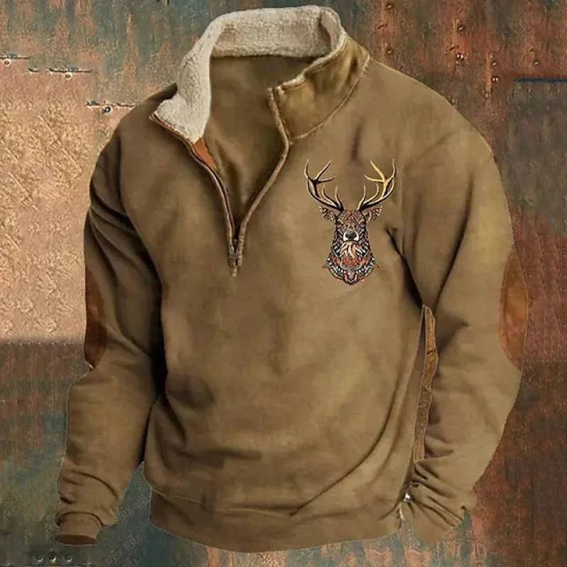 Drevan™ Deer Motif Sweater made by Modeberg Bern