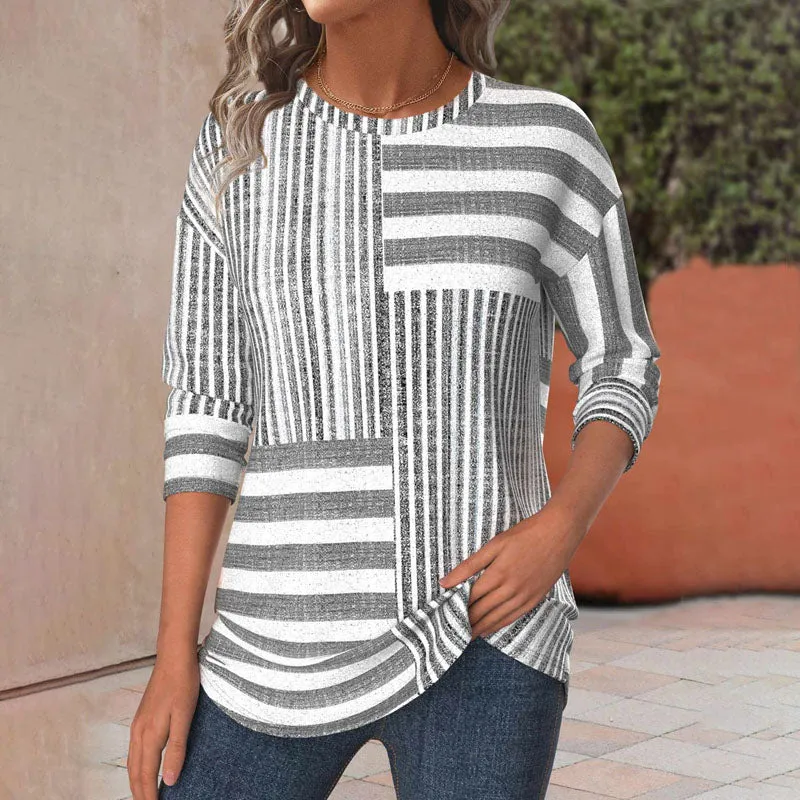 Lunara™ Striped Blouse with Loose Fit sold by Modeberg Bern