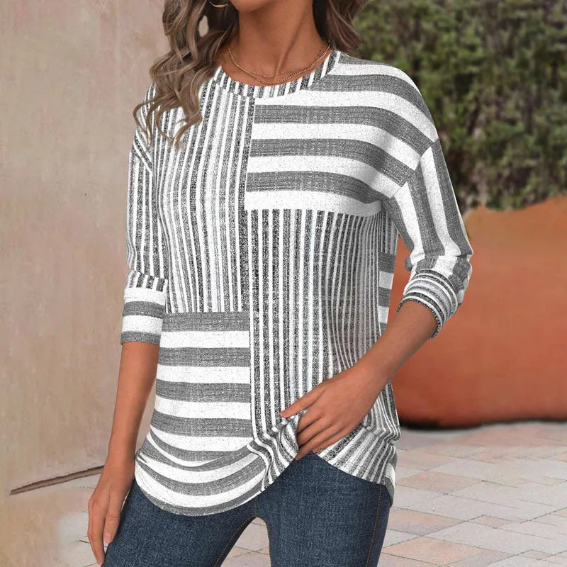 Lunara™ Striped Blouse with Loose Fit sold by Modeberg Bern product image thumbnail 3