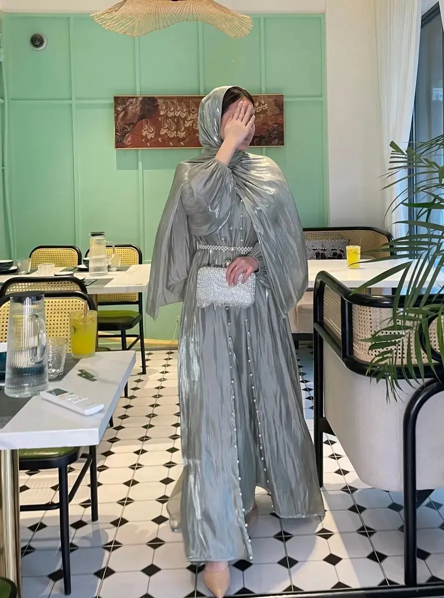 Hidaya™ Luxury Abaya Set with Pearls sold by Modeberg Bern product image thumbnail 5