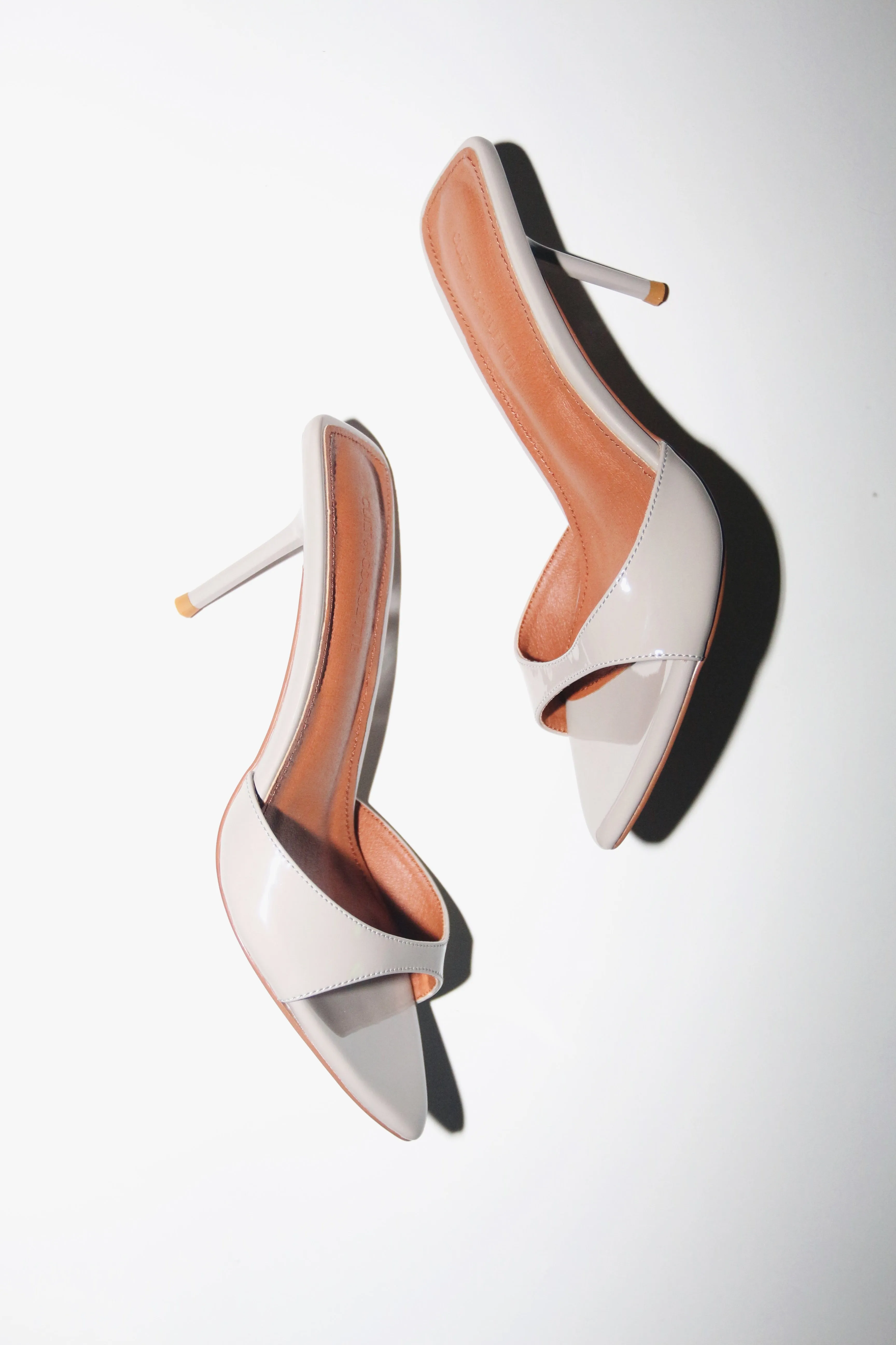 Zena Grey Patent Vegan Mules 80 mm sold by Cult of Coquette product image thumbnail 2