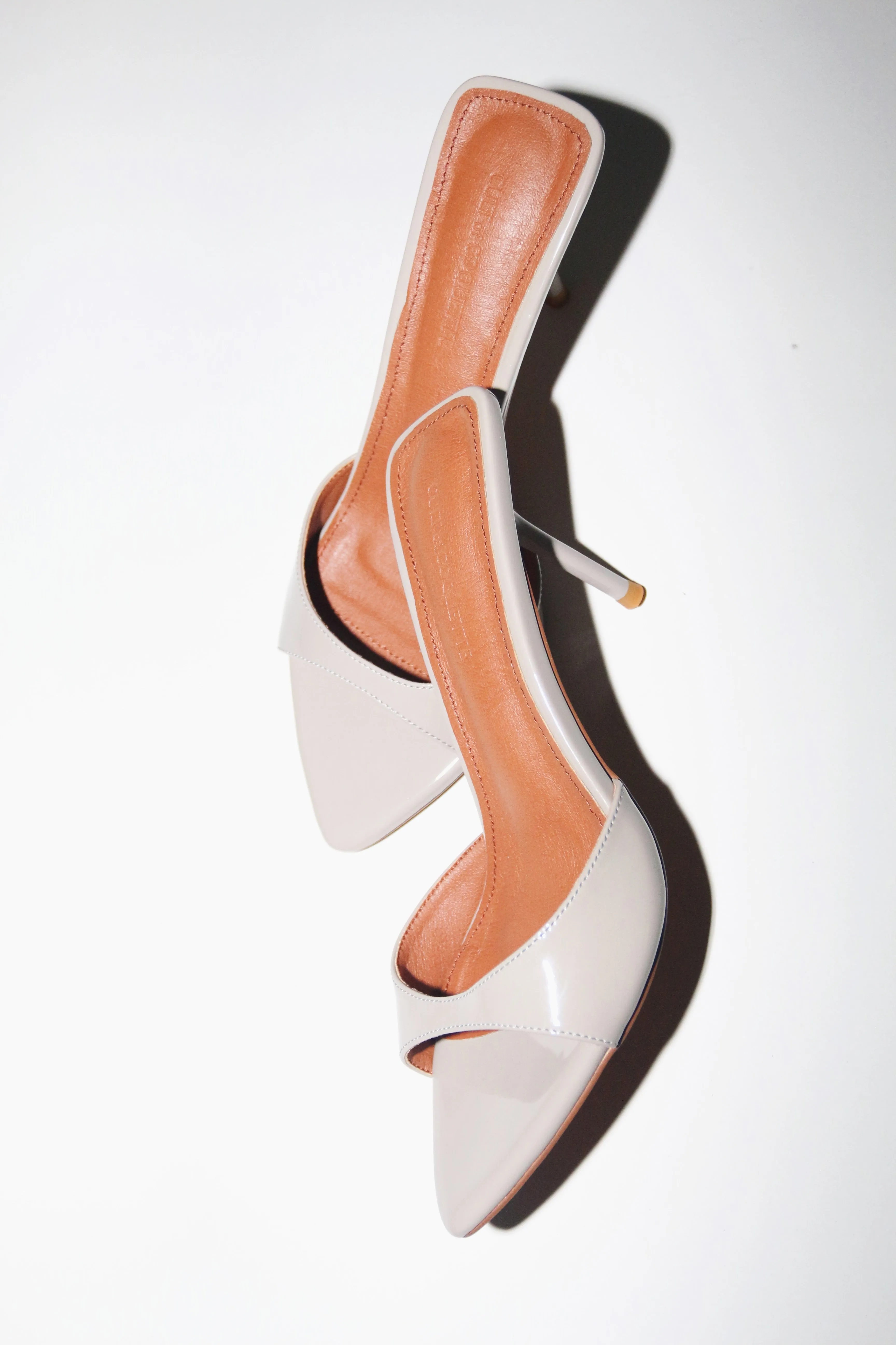 Zena Grey Patent Vegan Mules 80 mm sold by Cult of Coquette product image thumbnail 4