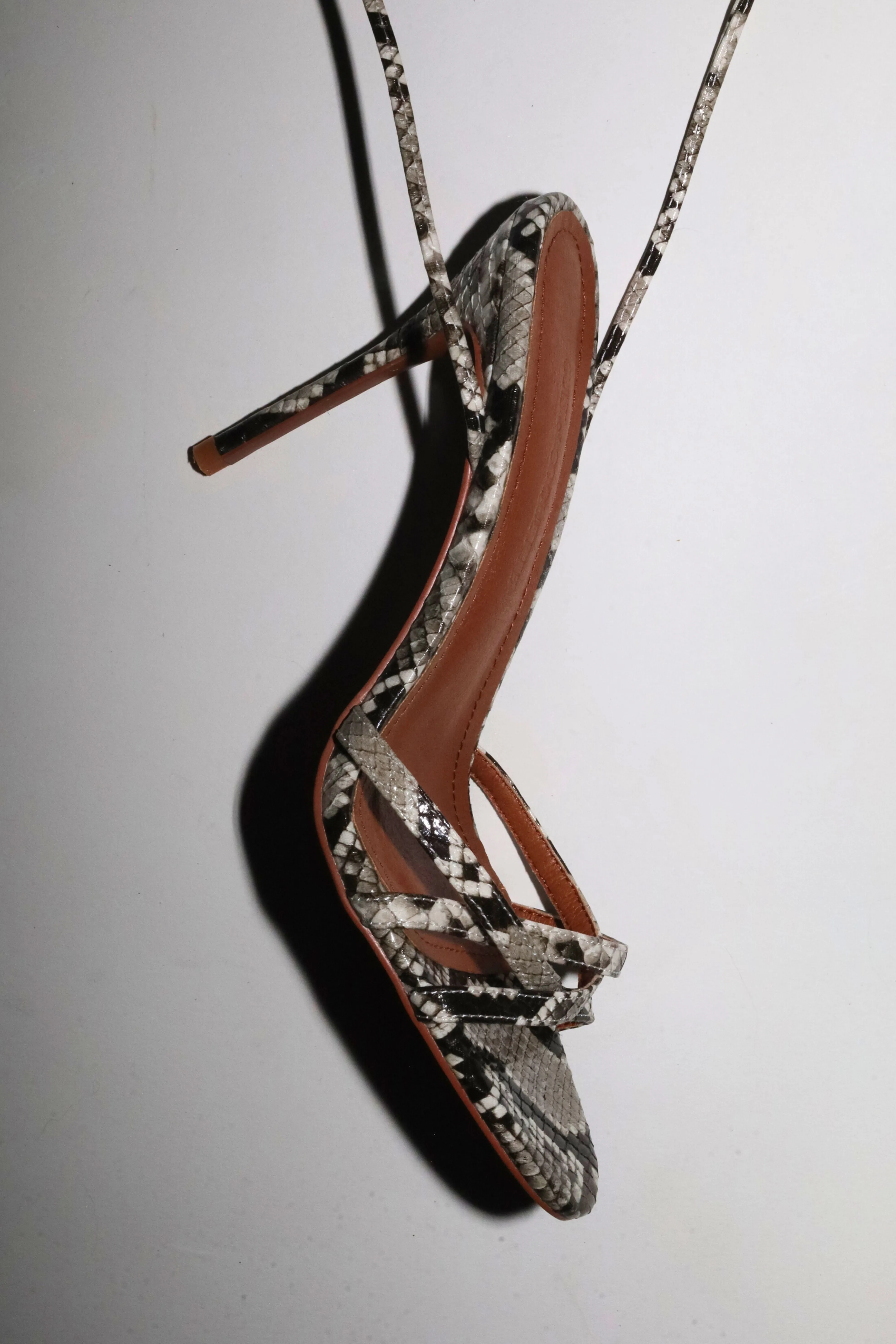 Giorgia Grey Snake Vegan Leather Anklestrap Heel 100 mm sold by Cult of Coquette product image thumbnail 3