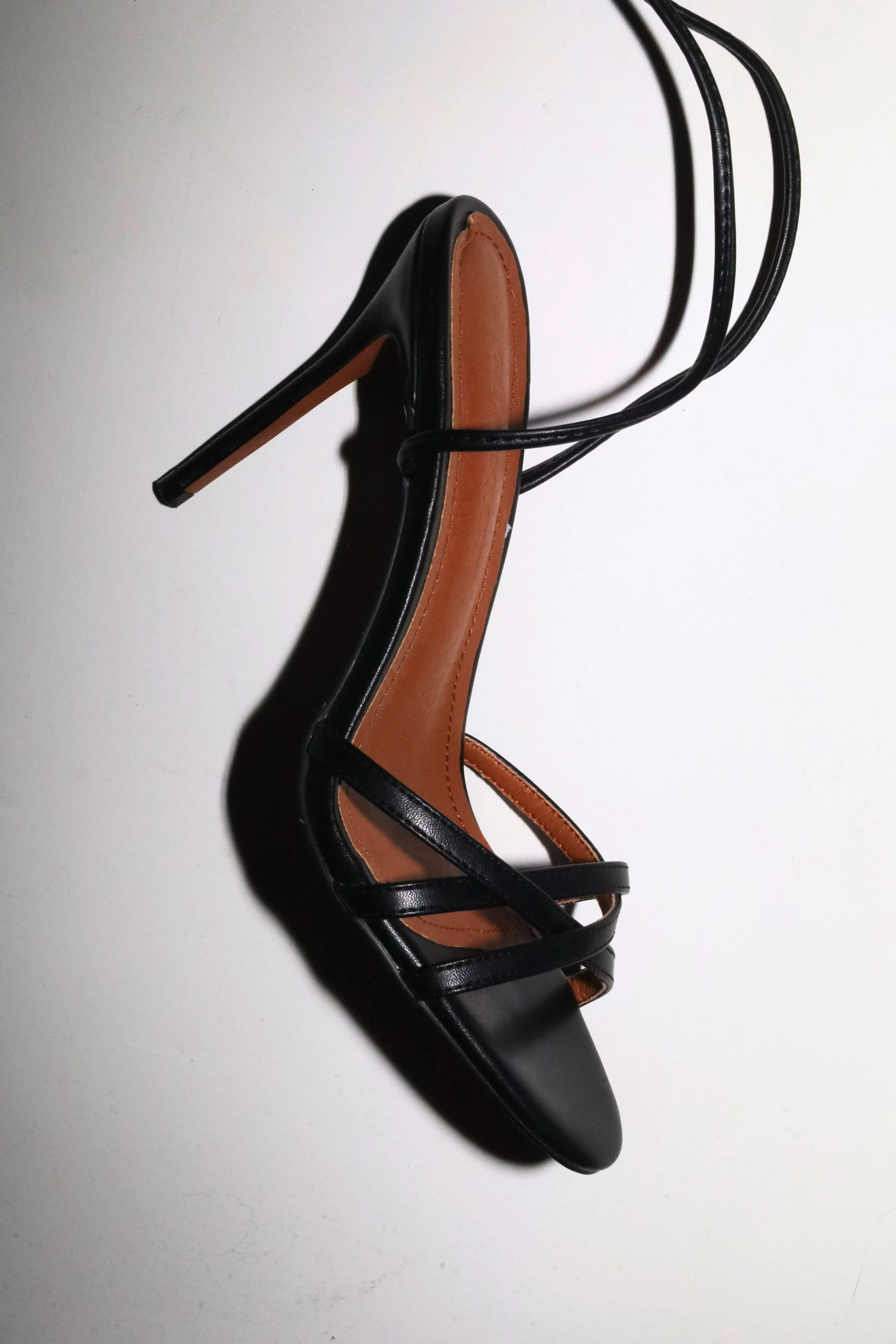 Giorgia Black Vegan Leather Anklestrap Heel 100 mm sold by Cult of Coquette product image thumbnail 2