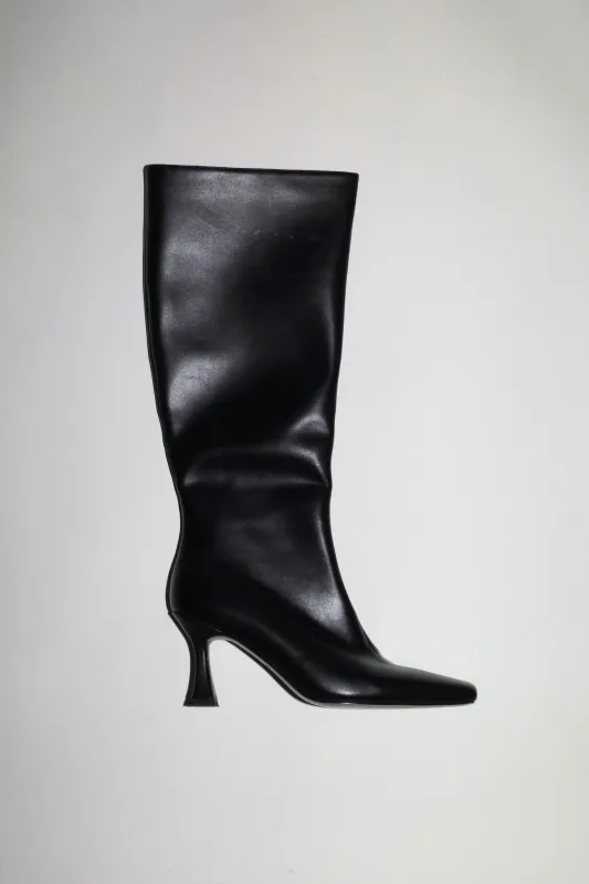 Mariah Black Vegan Leather Boots 85 mm made by Cult of Coquette