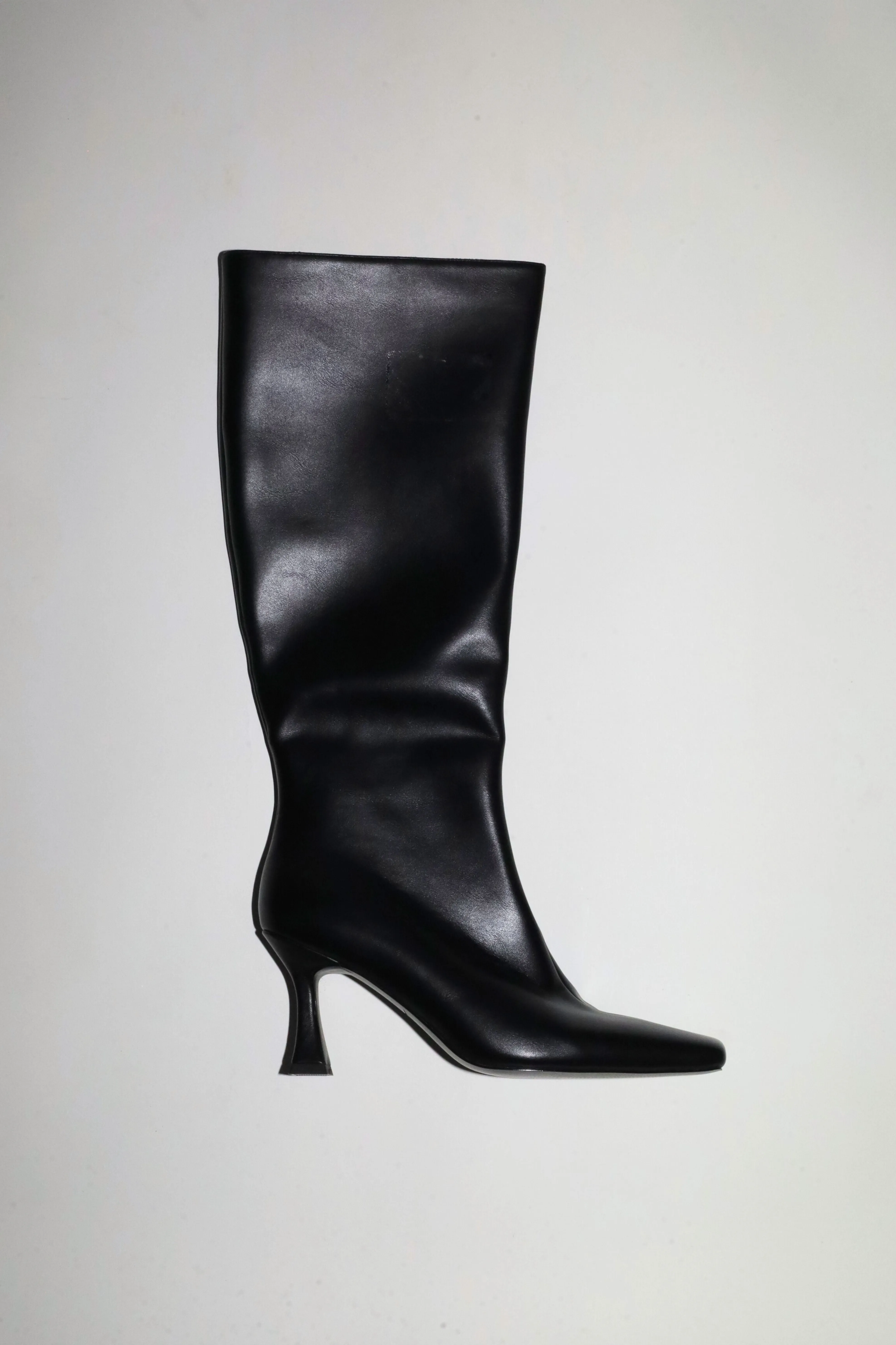 Mariah Black Vegan Leather Boots 85 mm sold by Cult of Coquette