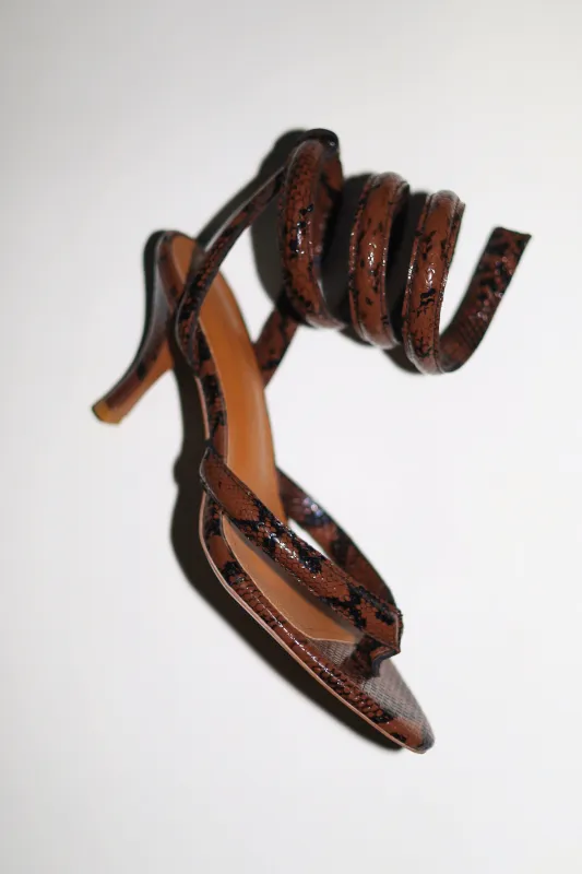 Georgina Brown Snake Thong Heel 75 mm made by Cult of Coquette