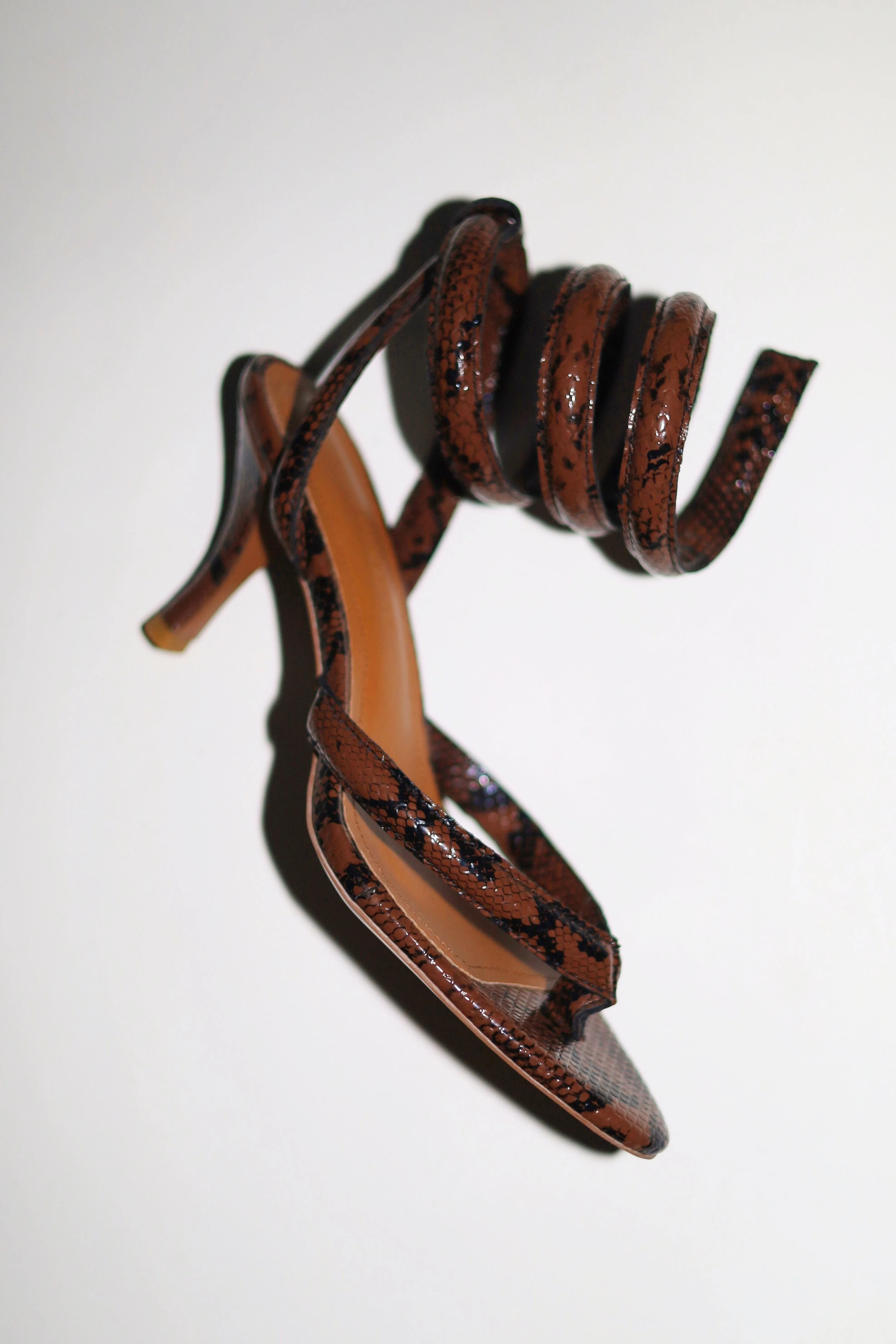 Georgina Brown Snake Thong Heel 75 mm sold by Cult of Coquette