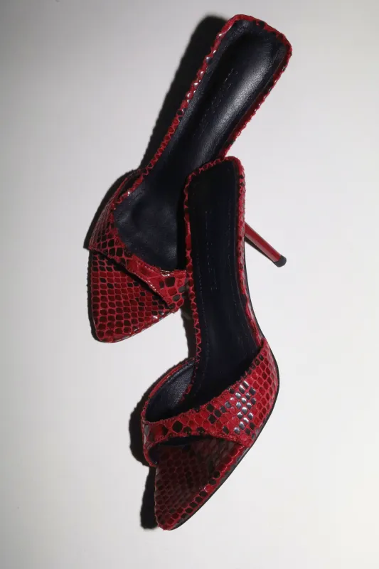 Zena Wine Snake Vegan Mules 80 mm made by Cult of Coquette