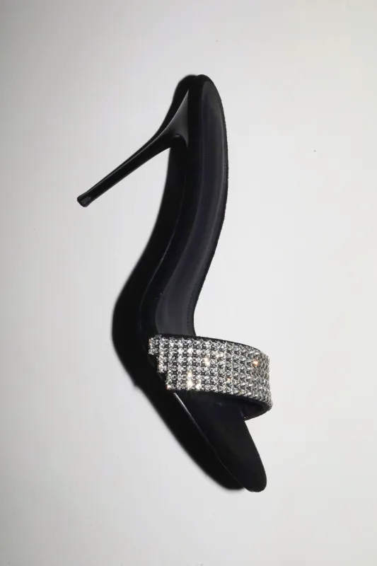 Nadine Black Crystal Mules made by Cult of Coquette