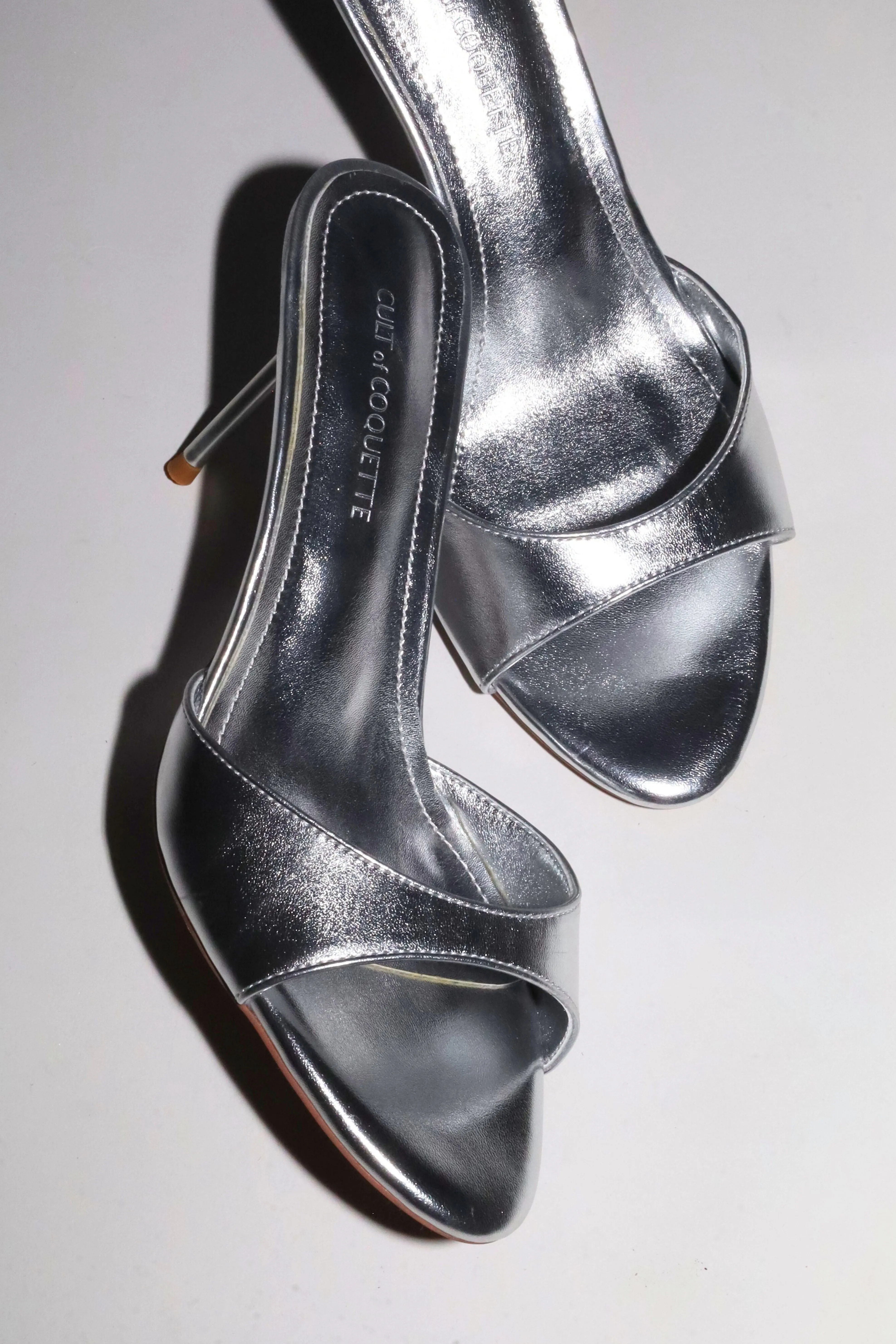 Pia Silver Mules 80 mm sold by Cult of Coquette product image thumbnail 2