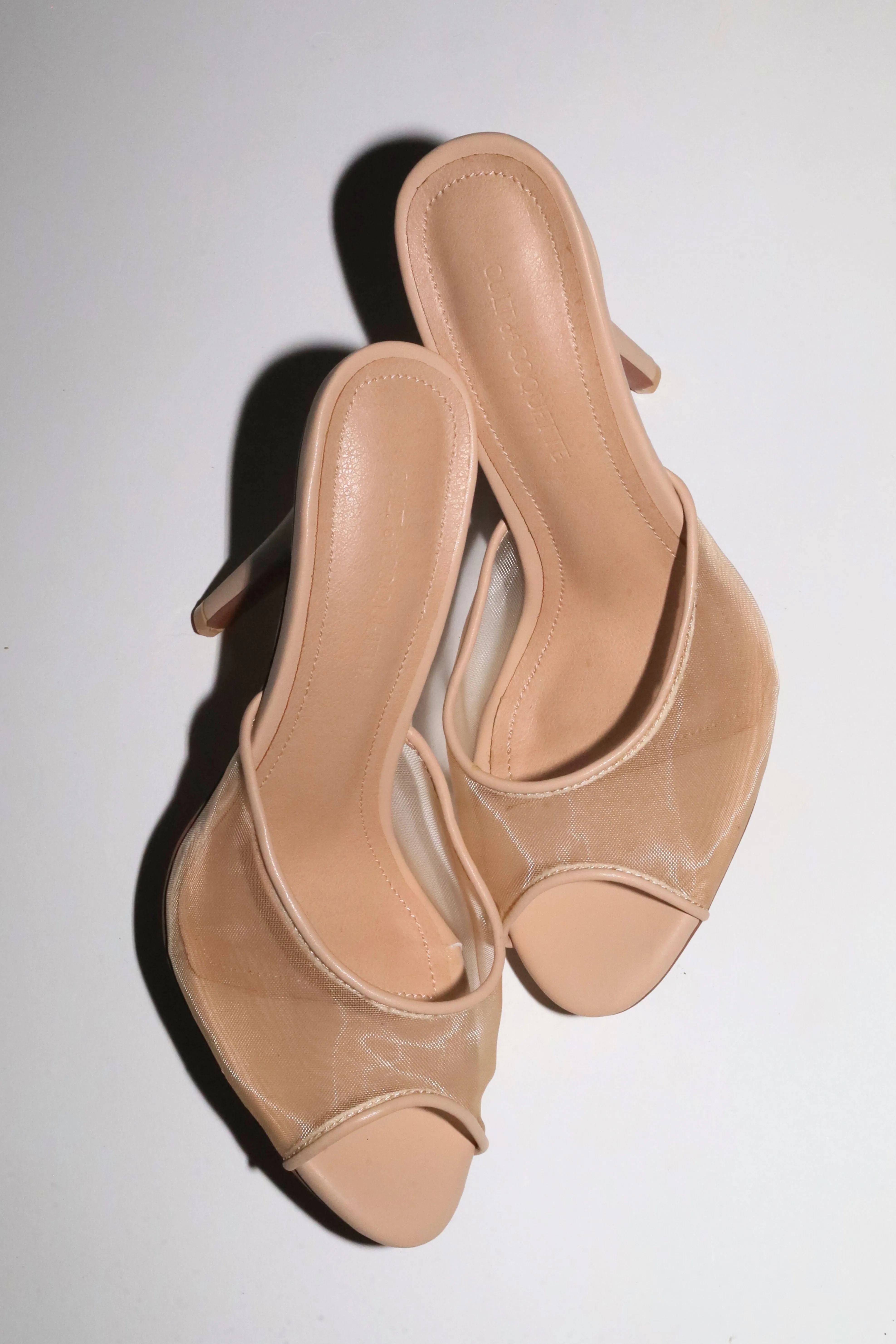 Ford Nude Mesh Open Toe Mules sold by Cult of Coquette