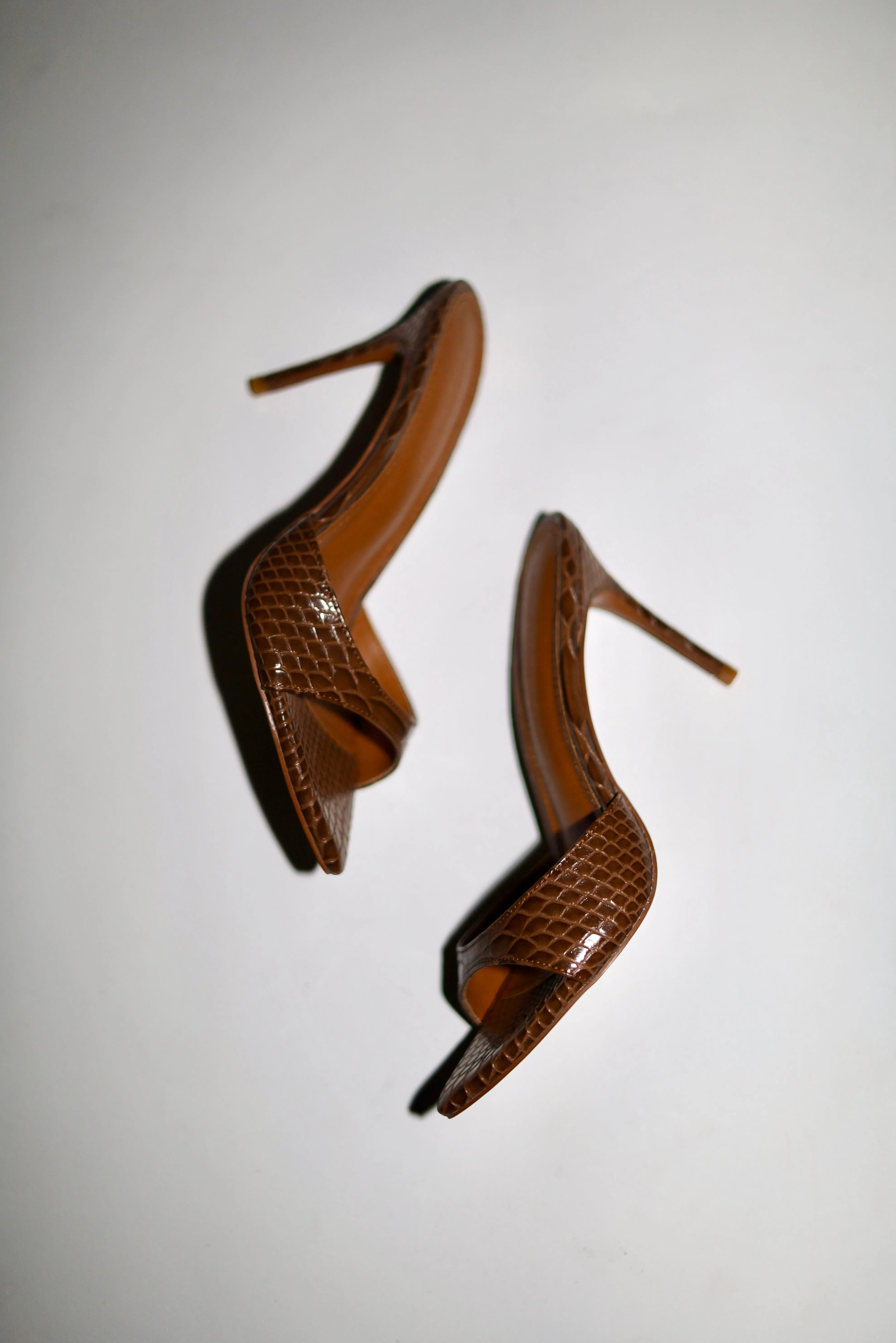 Gia Brown Reptile Mules 80 mm sold by Cult of Coquette product image thumbnail 4