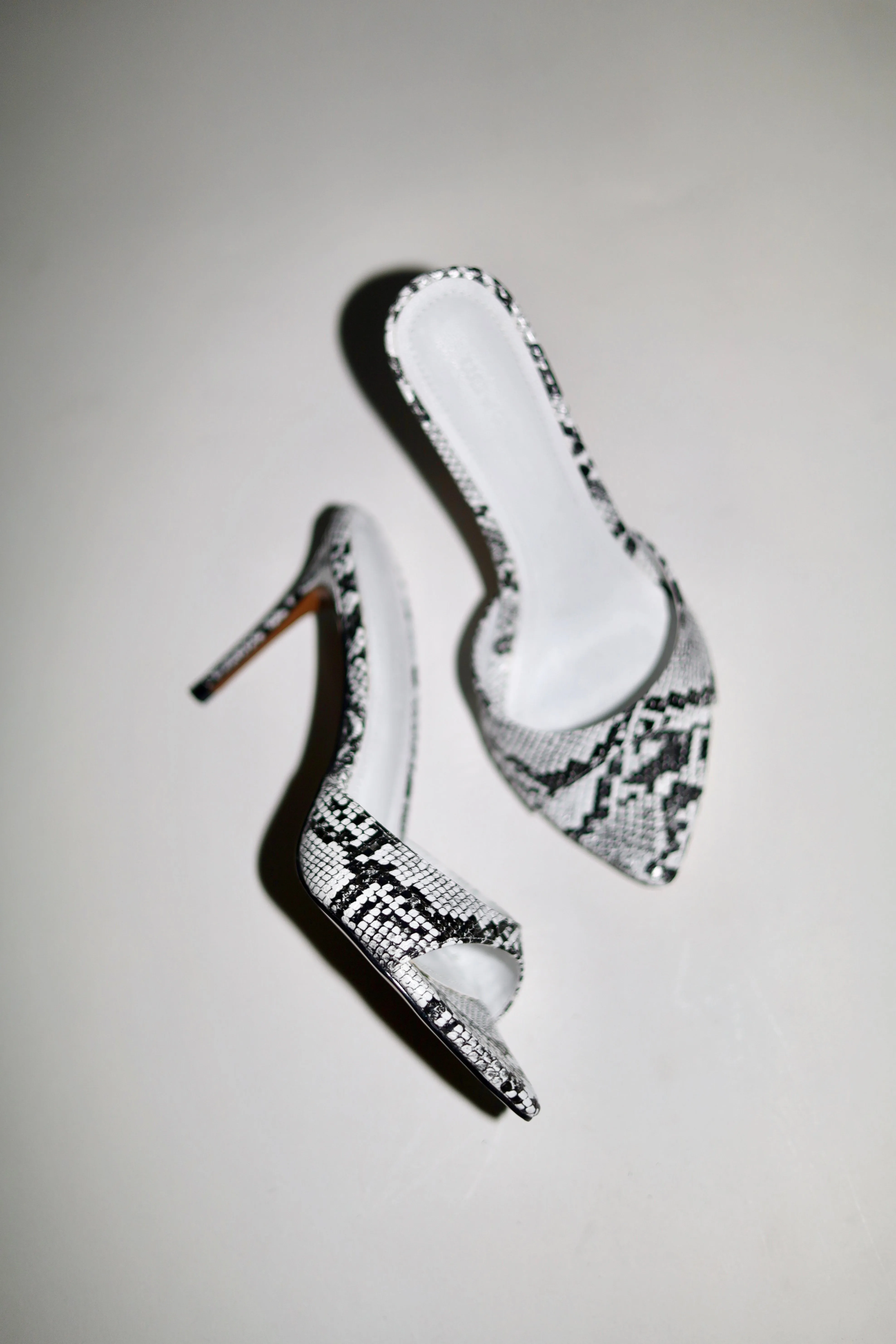 Gia Black & White Snake Mules 80 mm sold by Cult of Coquette product image thumbnail 4