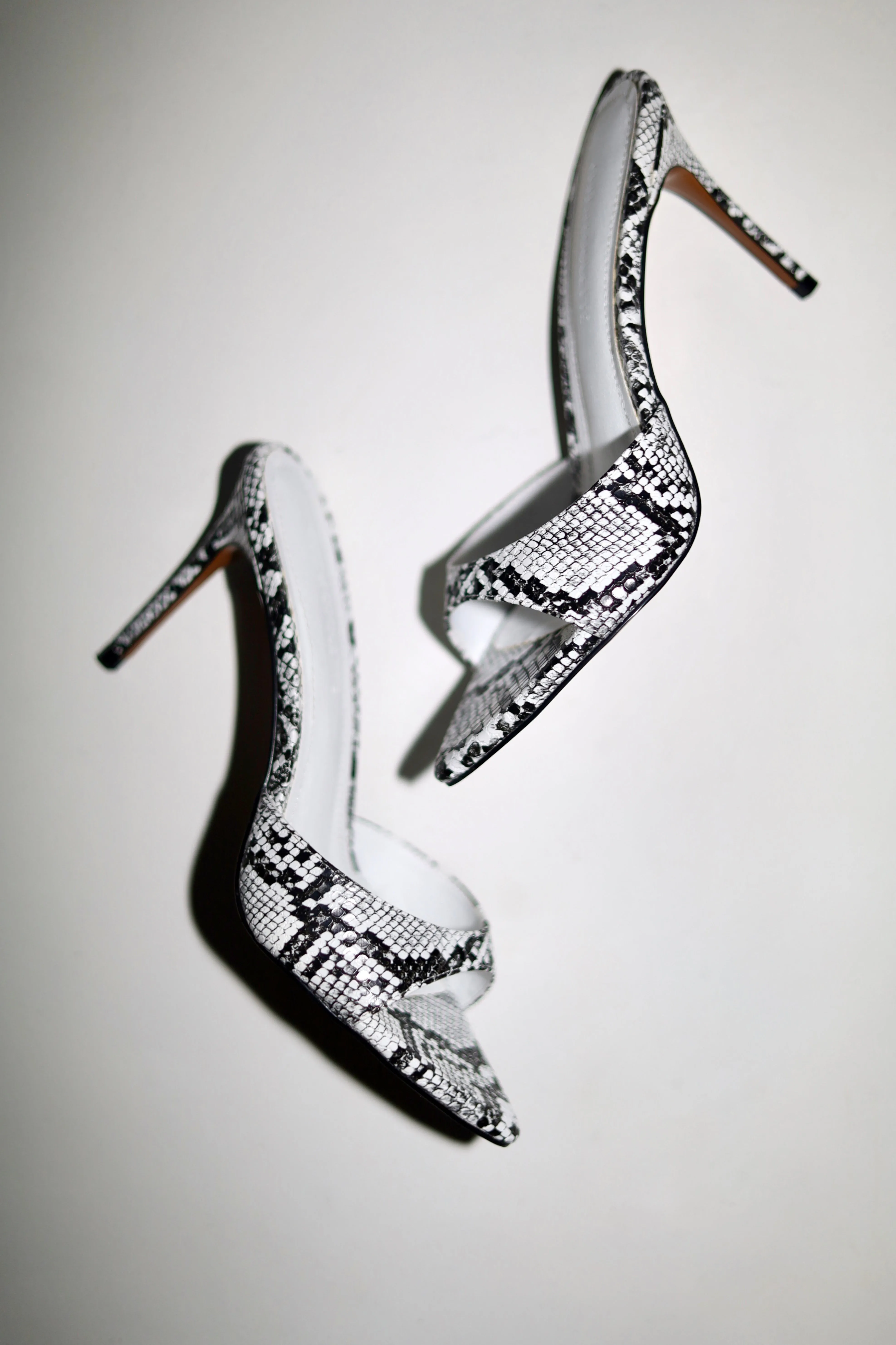 Gia Black & White Snake Mules 80 mm sold by Cult of Coquette product image thumbnail 3