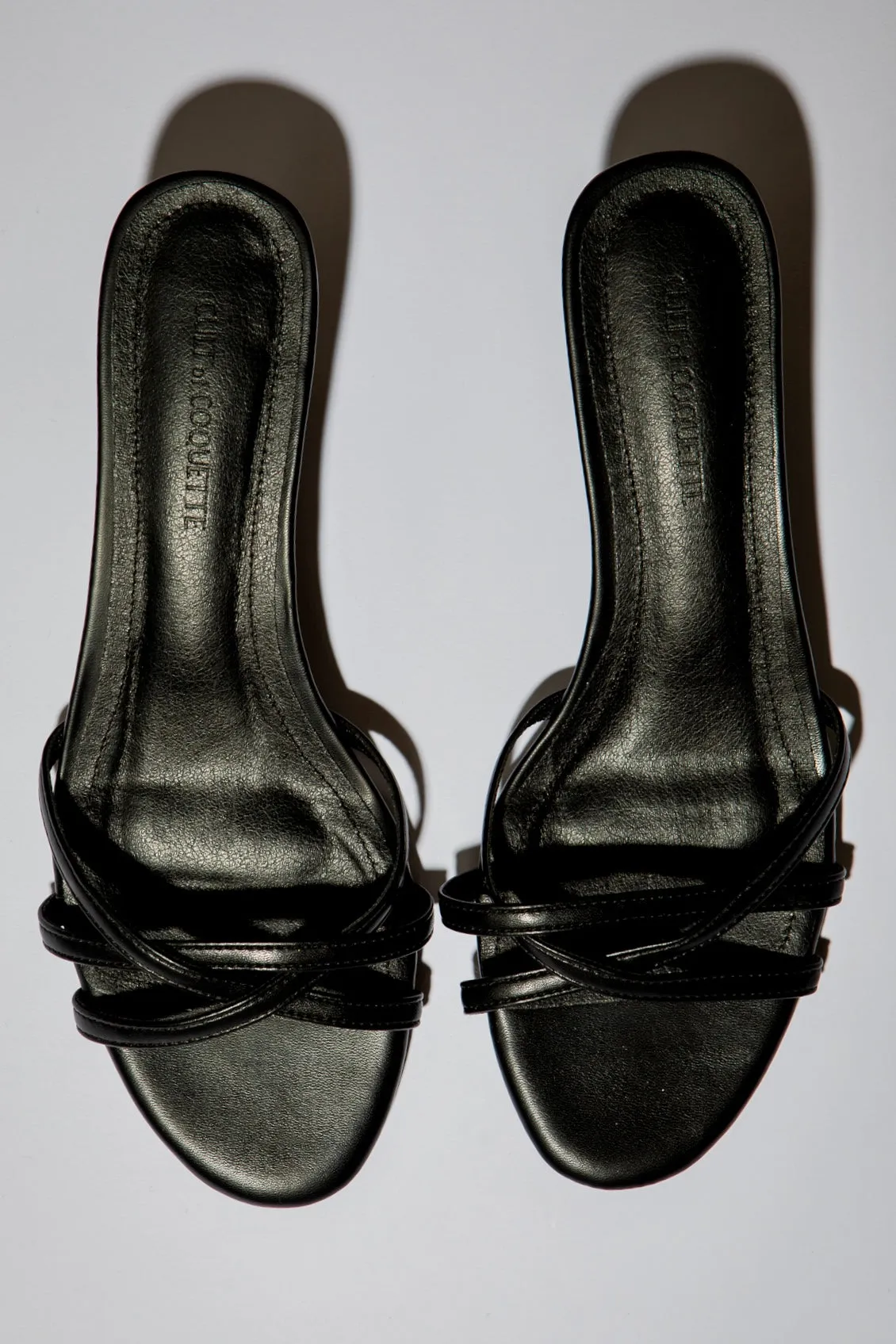 Romy Black Strappy Kitten Mules 40 mm sold by Cult of Coquette product image thumbnail 4