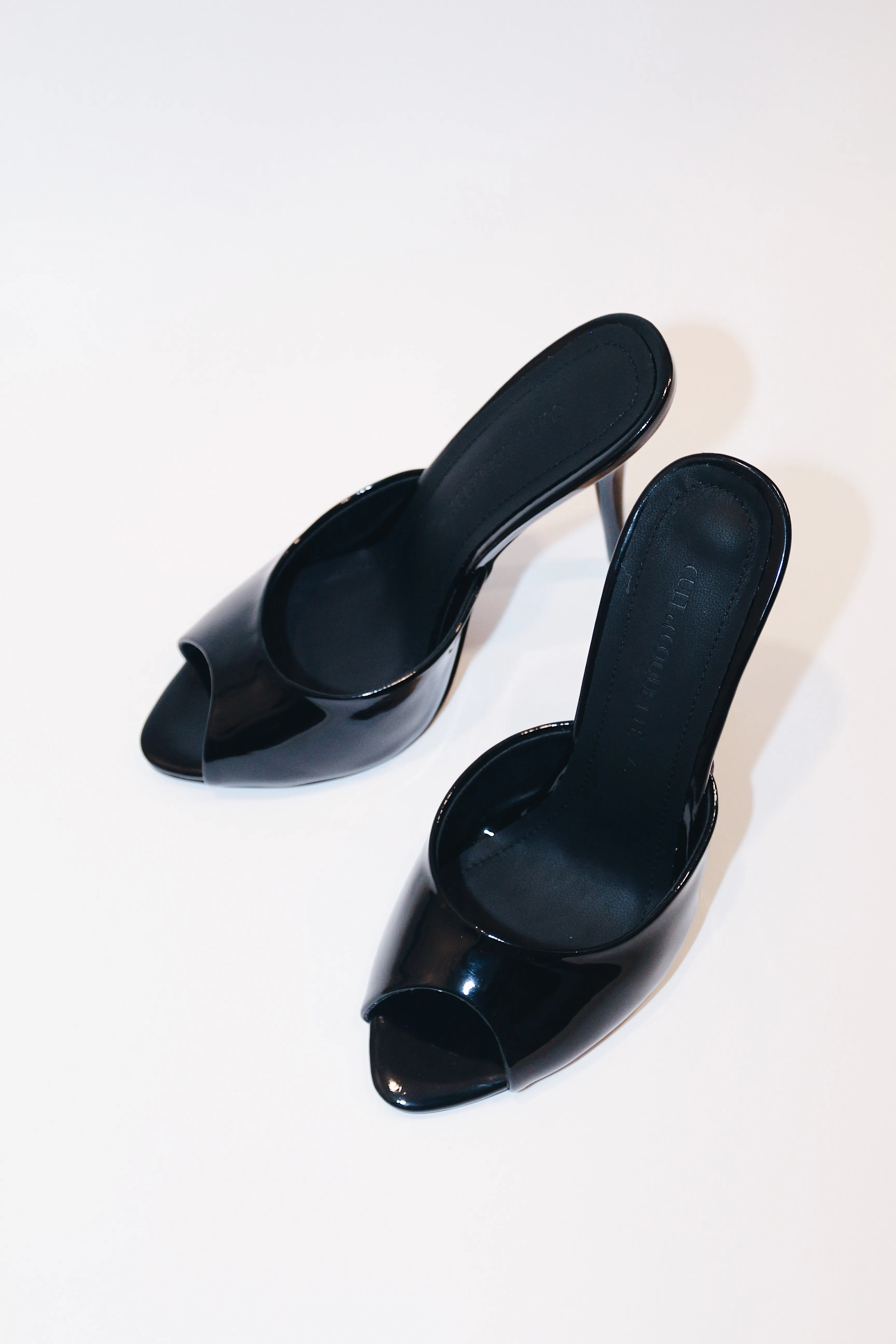Ford Black Patent Vegan Leather Open Toe Mules sold by Cult of Coquette product image thumbnail 2