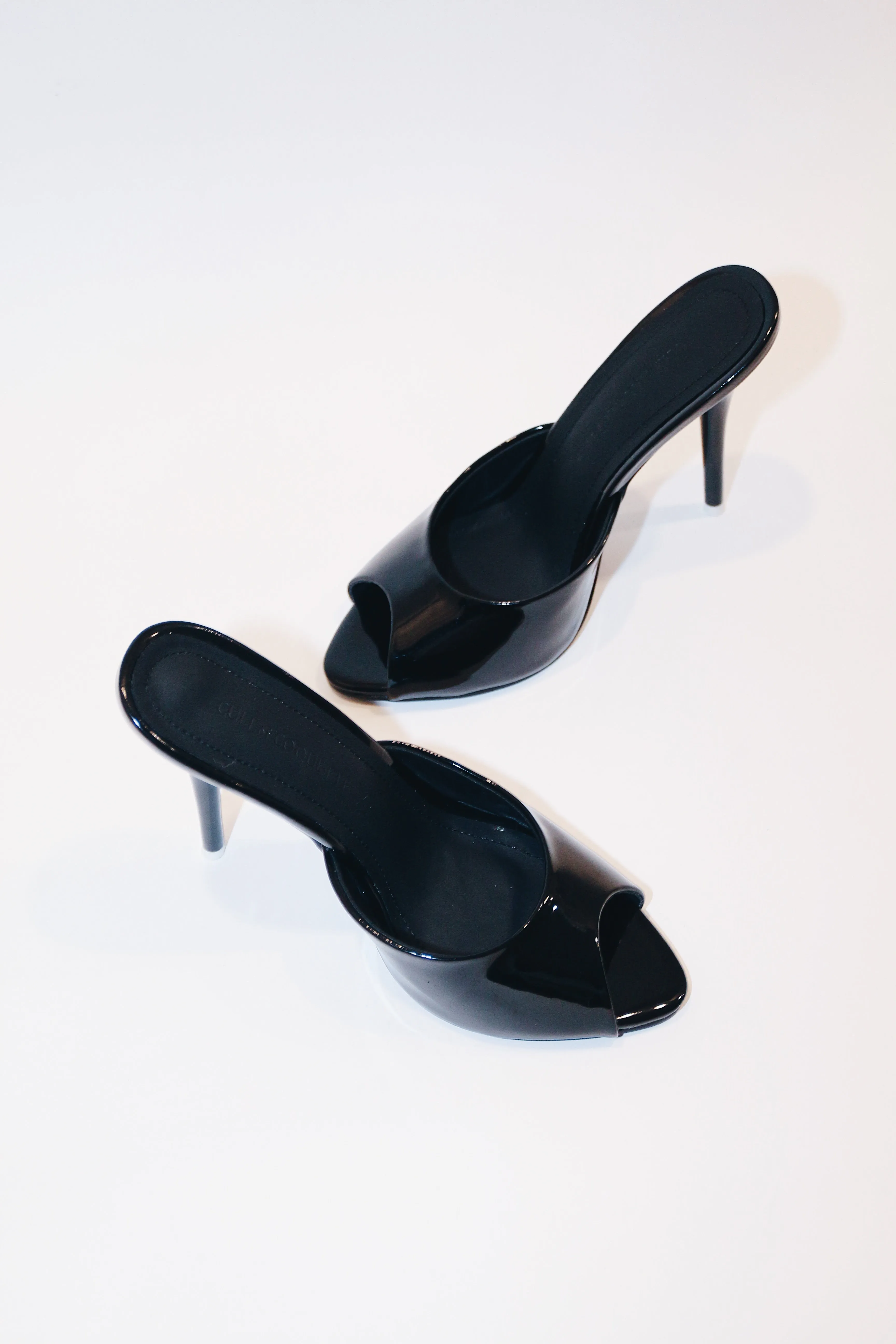 Ford Black Patent Vegan Leather Open Toe Mules sold by Cult of Coquette product image thumbnail 4