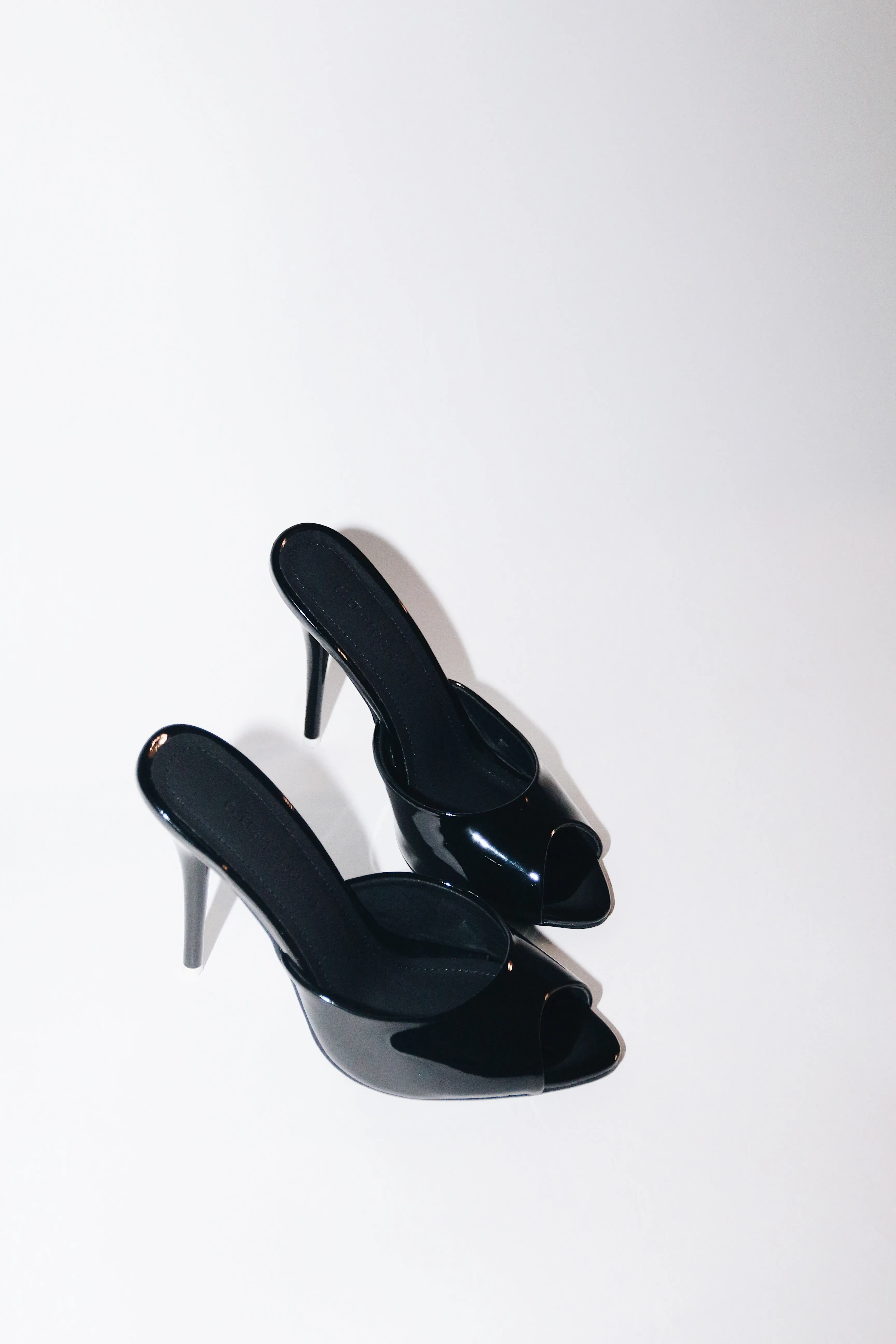 Ford Black Patent Vegan Leather Open Toe Mules sold by Cult of Coquette product image thumbnail 5