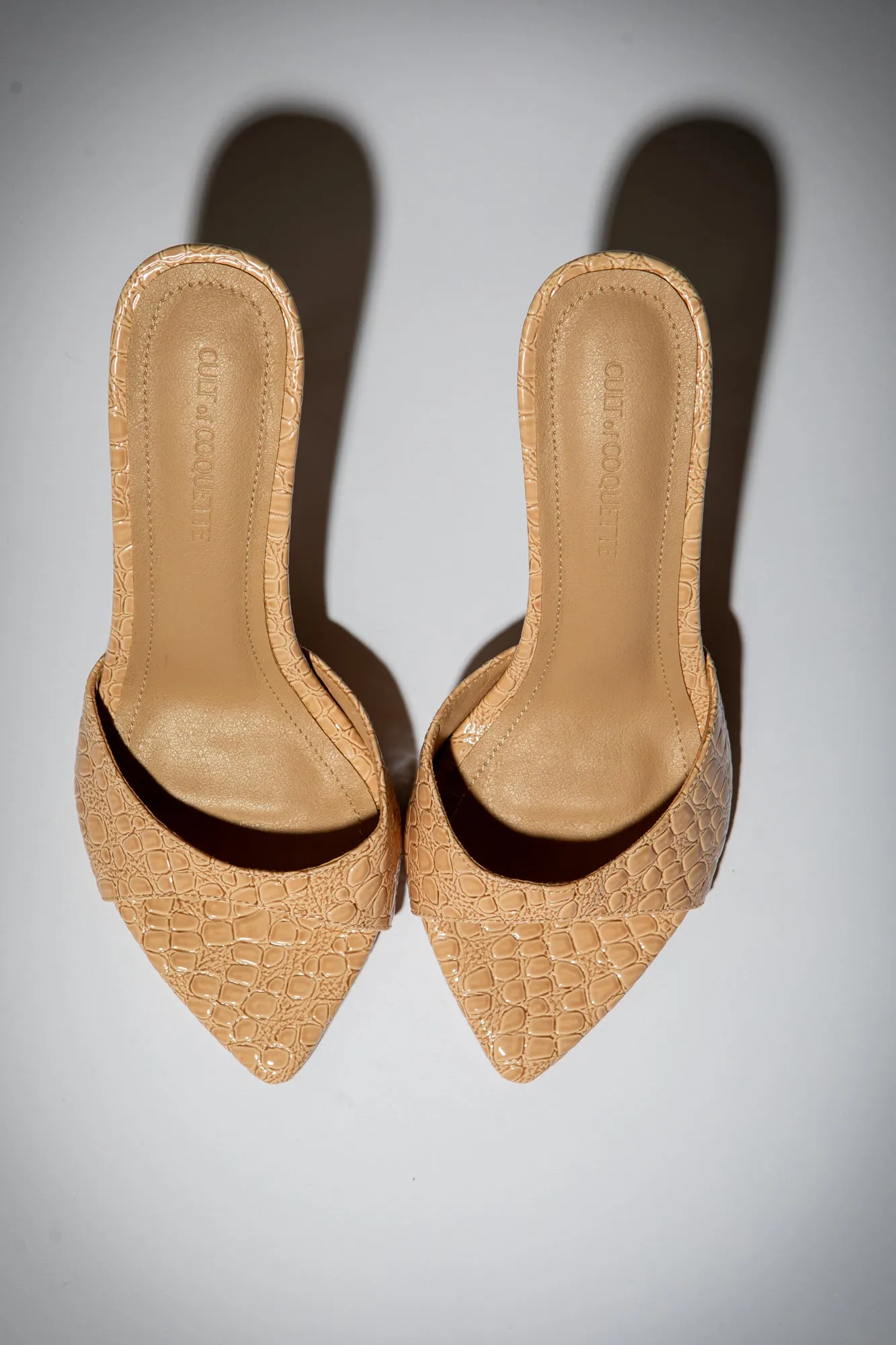 Gia Nude Croc Patent Vegan Mules 80 mm sold by Cult of Coquette product image thumbnail 4