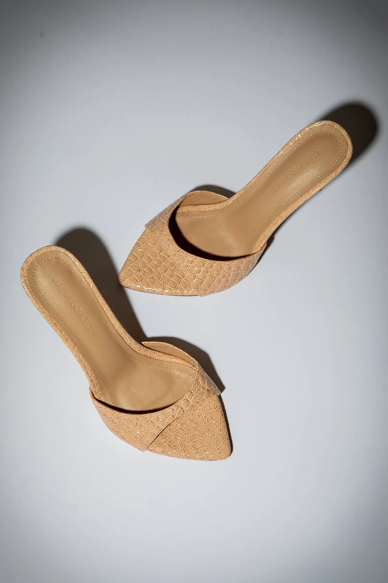 Gia Nude Croc Patent Vegan Mules 80 mm sold by Cult of Coquette product image thumbnail 2
