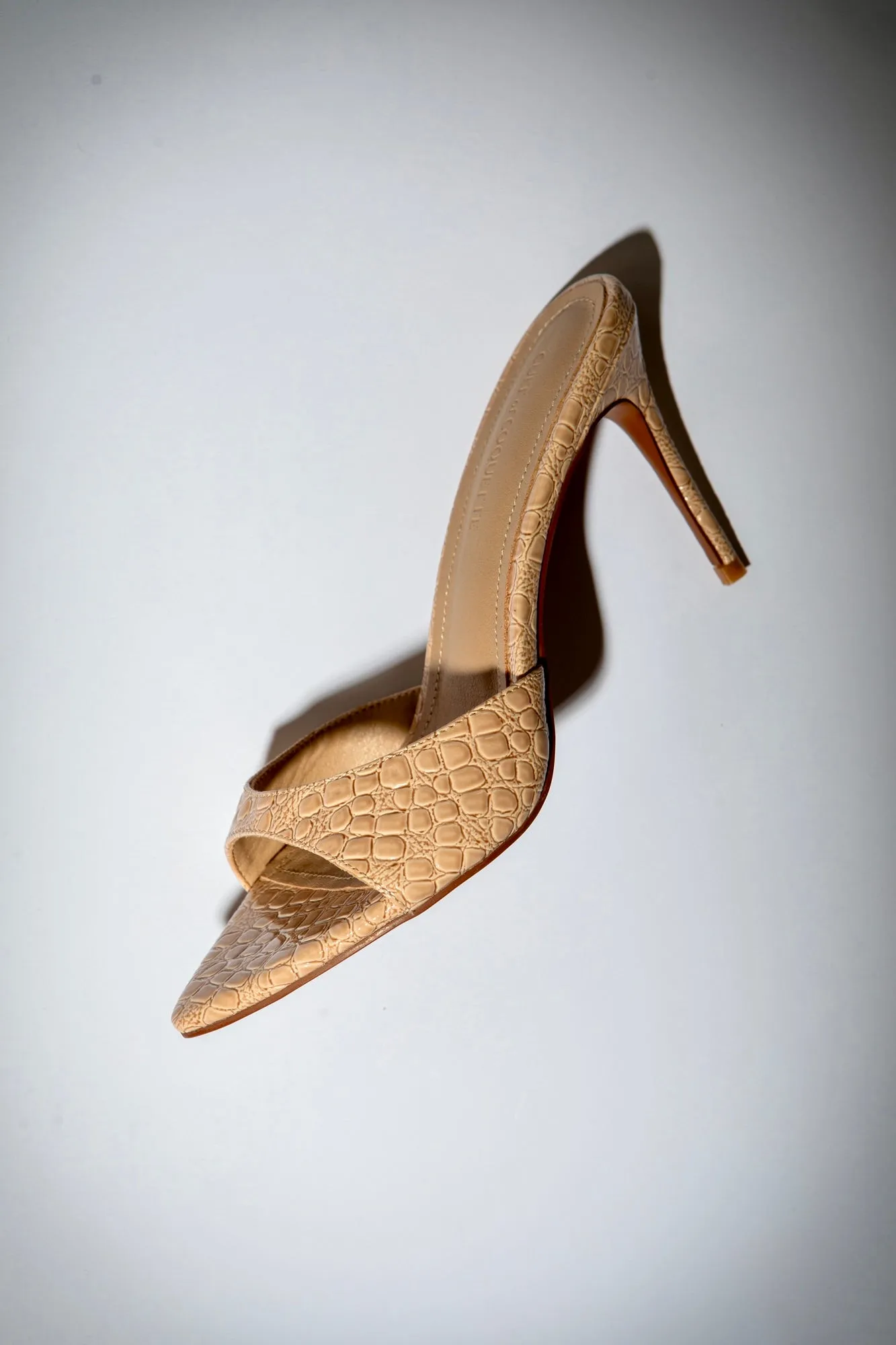 Gia Nude Croc Patent Vegan Mules 80 mm sold by Cult of Coquette product image thumbnail 3