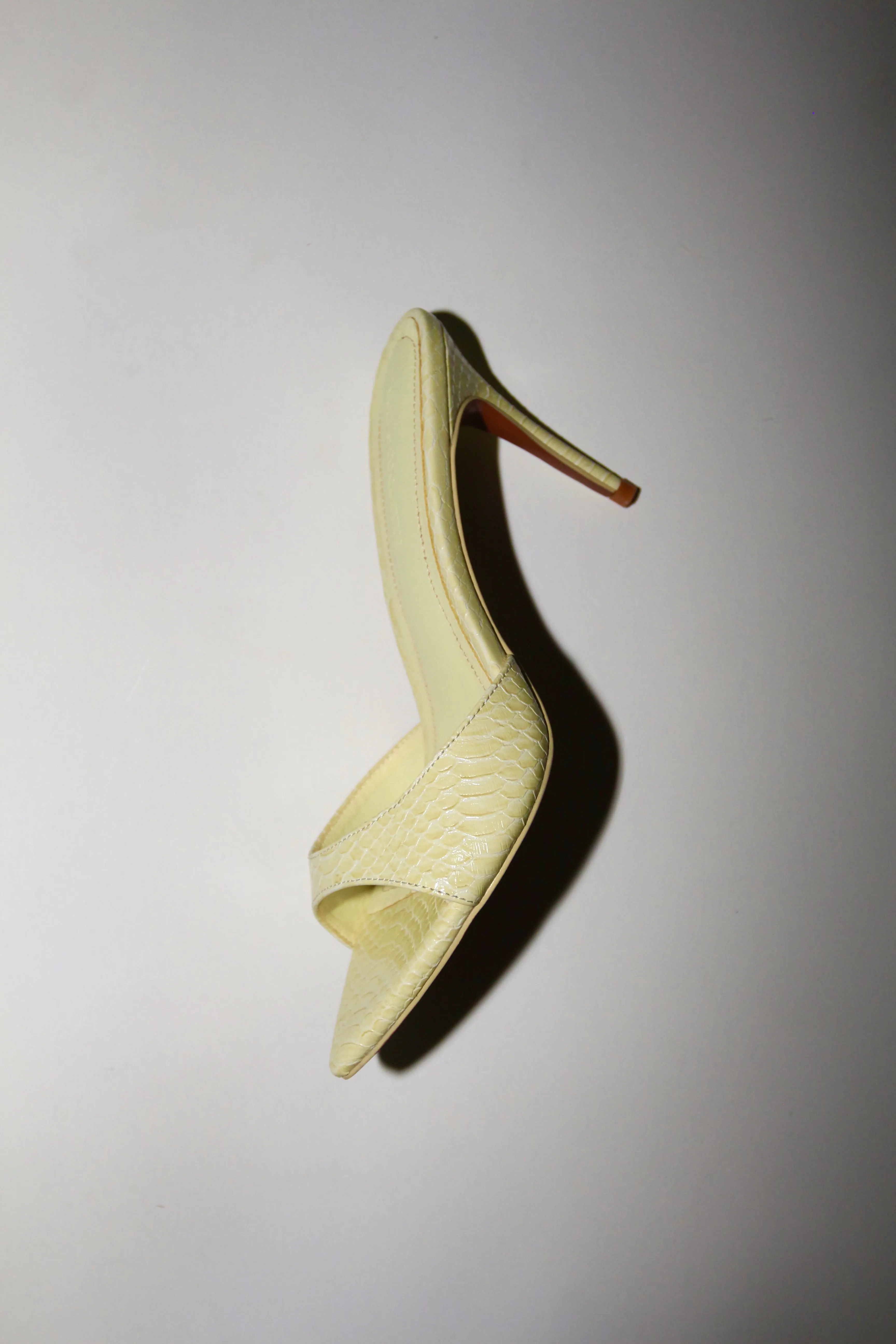 Gia Butter Yellow Reptile Vegan Mules 80 mm sold by Cult of Coquette product image thumbnail 2