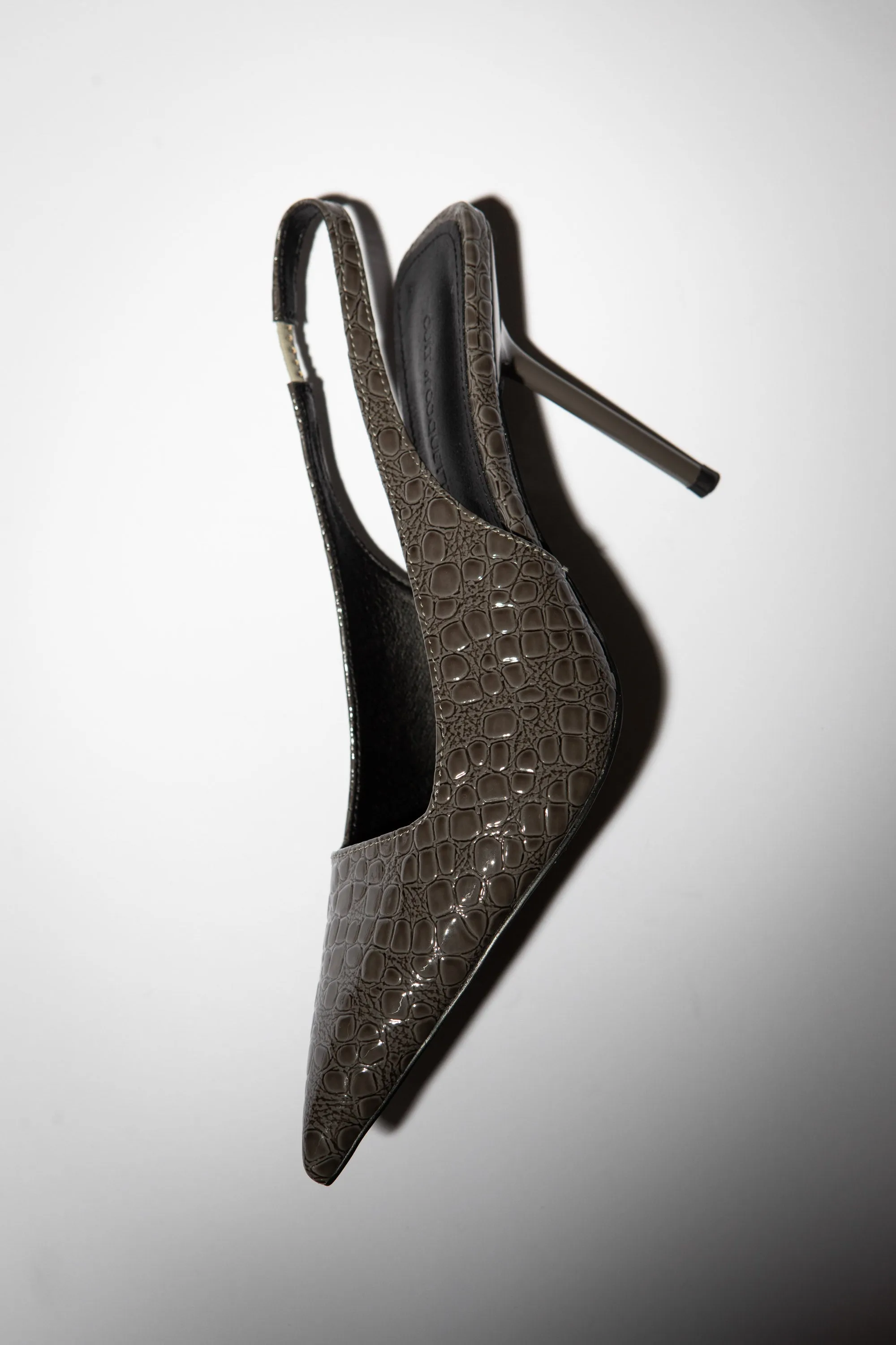 Elsa Slingback Pump Grey Croc Patent 100 mm sold by Cult of Coquette product image thumbnail 3