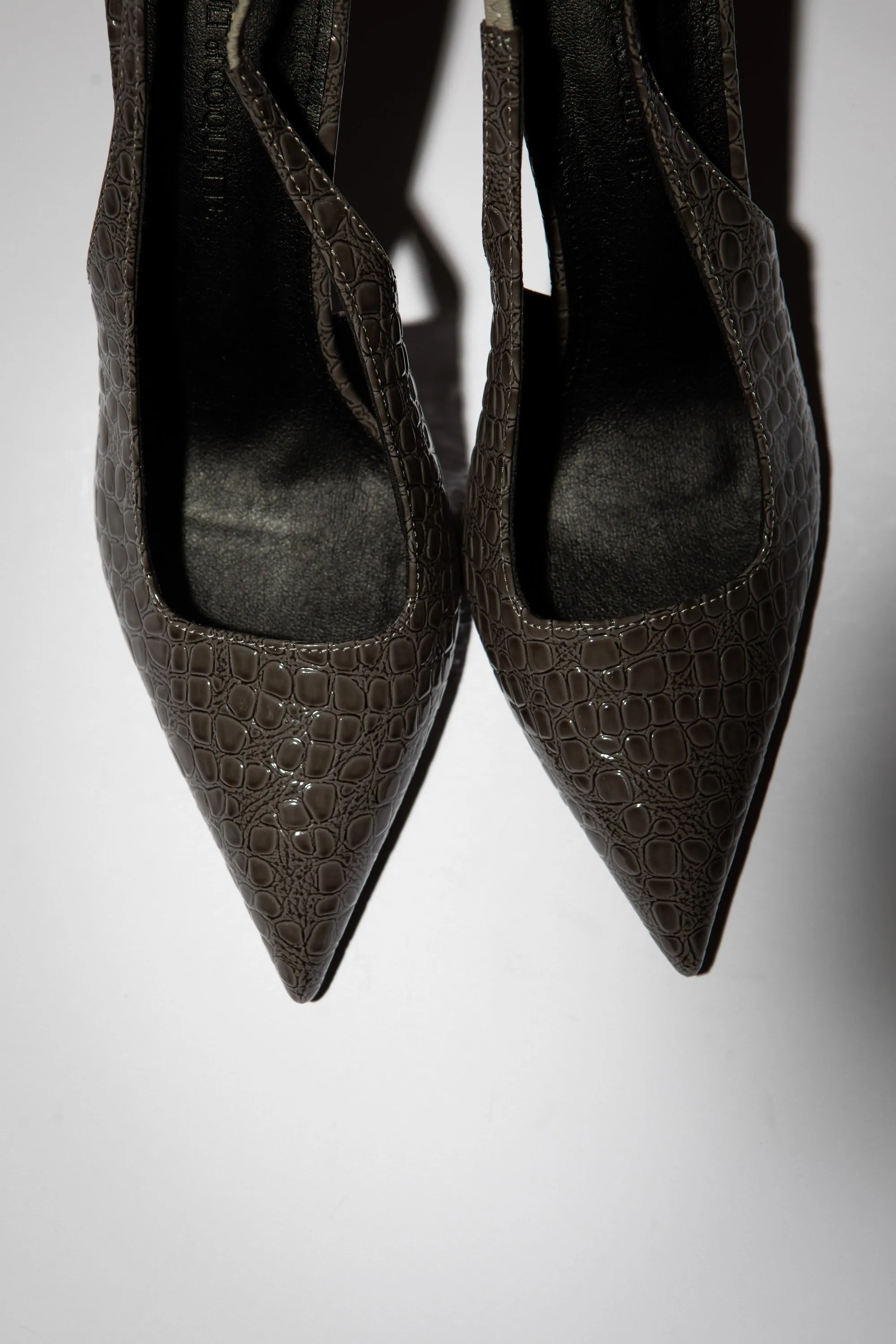 Elsa Slingback Pump Grey Croc Patent 100 mm sold by Cult of Coquette product image thumbnail 5