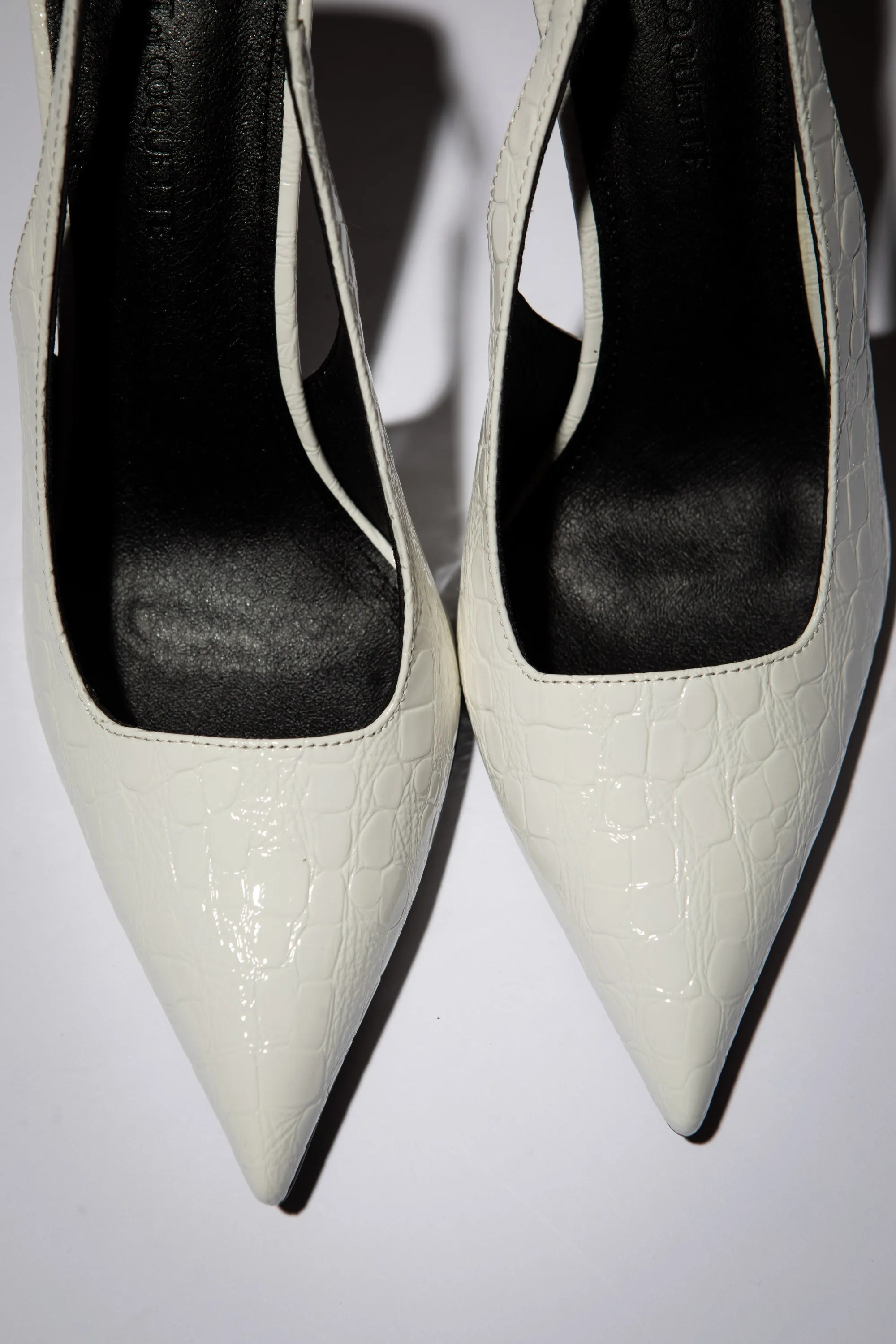 Elsa Slingback Pump White Croc Patent 100 mm sold by Cult of Coquette product image thumbnail 4