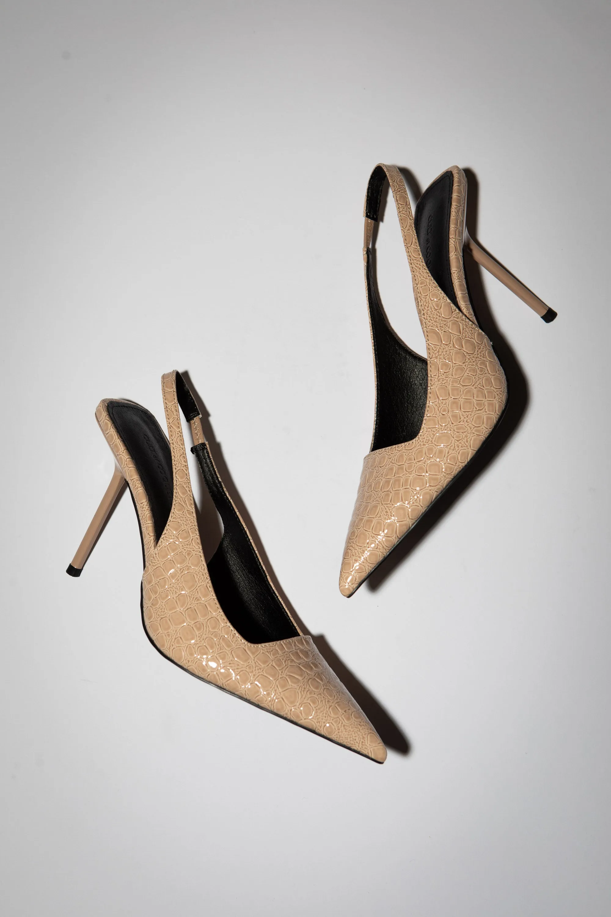 Elsa Slingback Pump Nude Croc Patent 100 mm sold by Cult of Coquette product image thumbnail 2