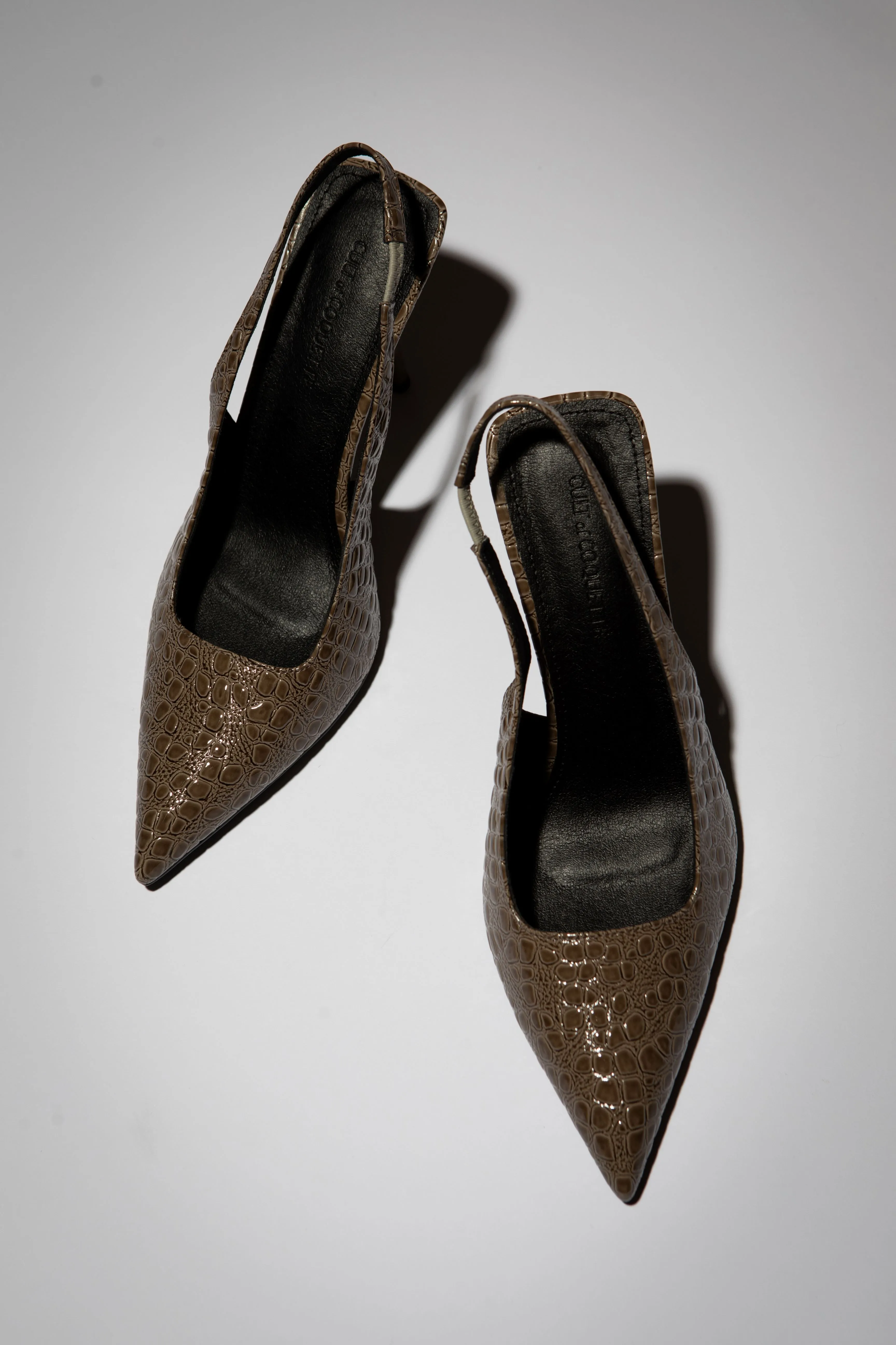Elsa Slingback Pump Taupe Croc Patent 100 mm sold by Cult of Coquette product image thumbnail 4