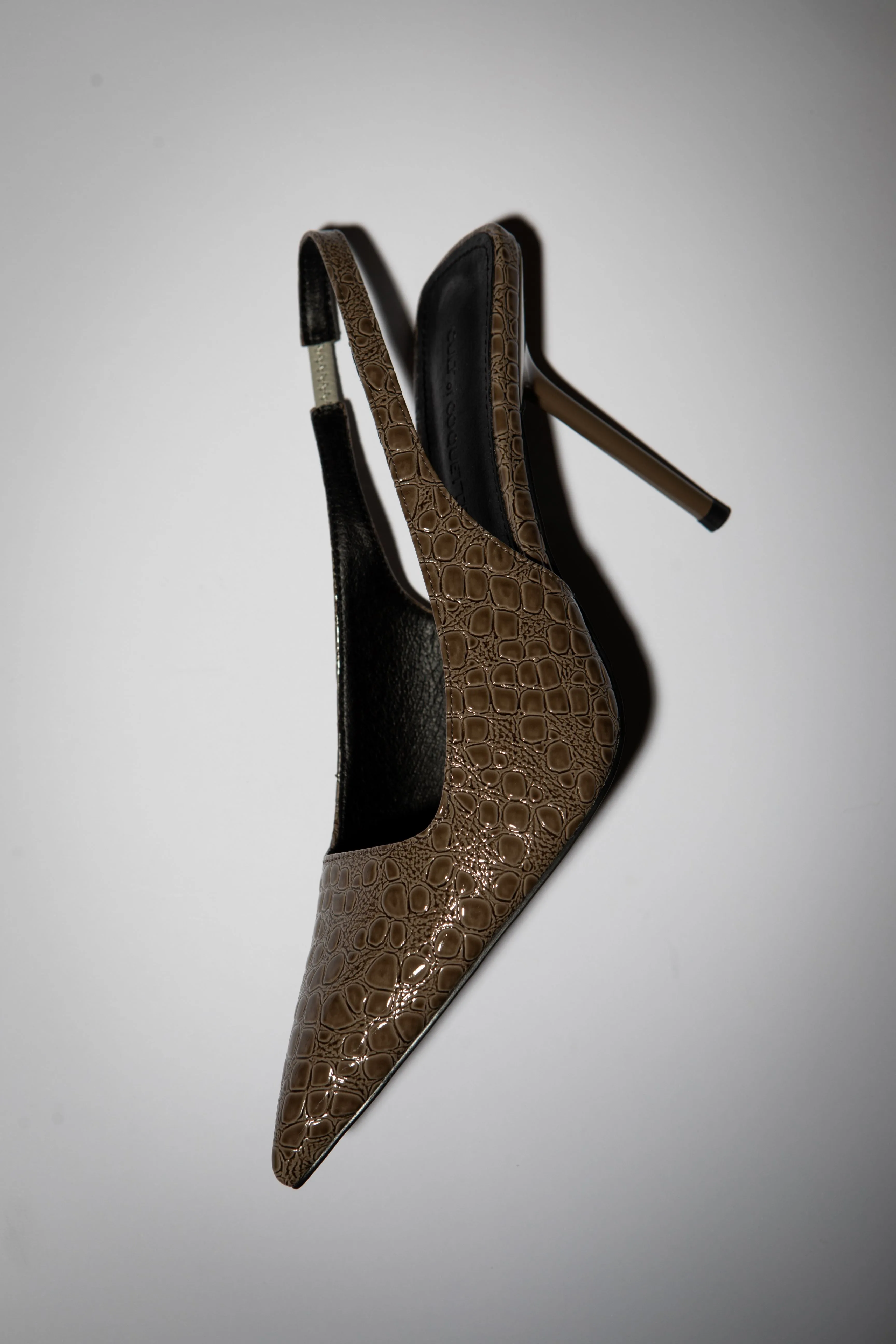 Elsa Slingback Pump Taupe Croc Patent 100 mm sold by Cult of Coquette product image thumbnail 3