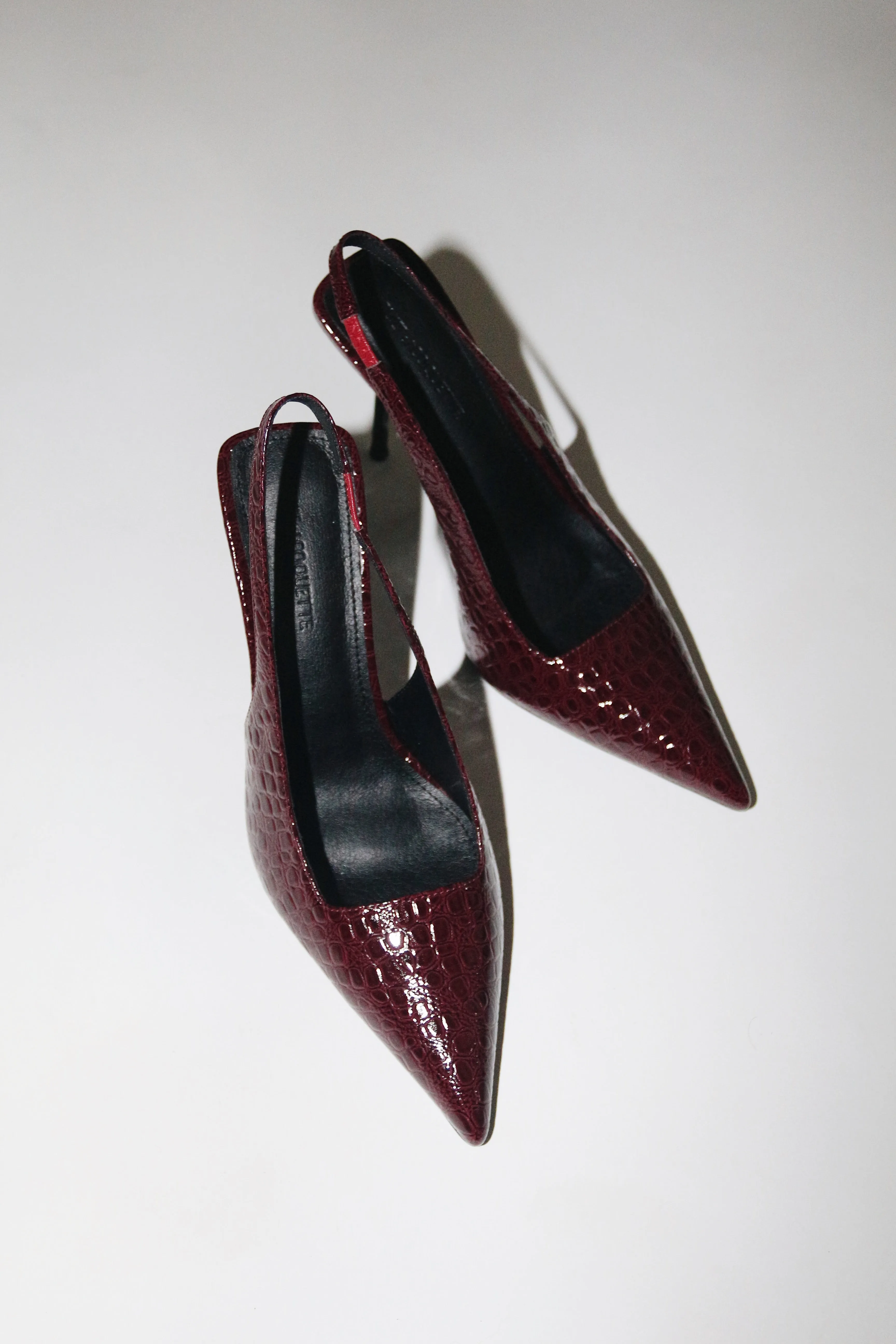 Elsa Slingback Pump Wine Croc Patent 100 mm sold by Cult of Coquette product image thumbnail 2