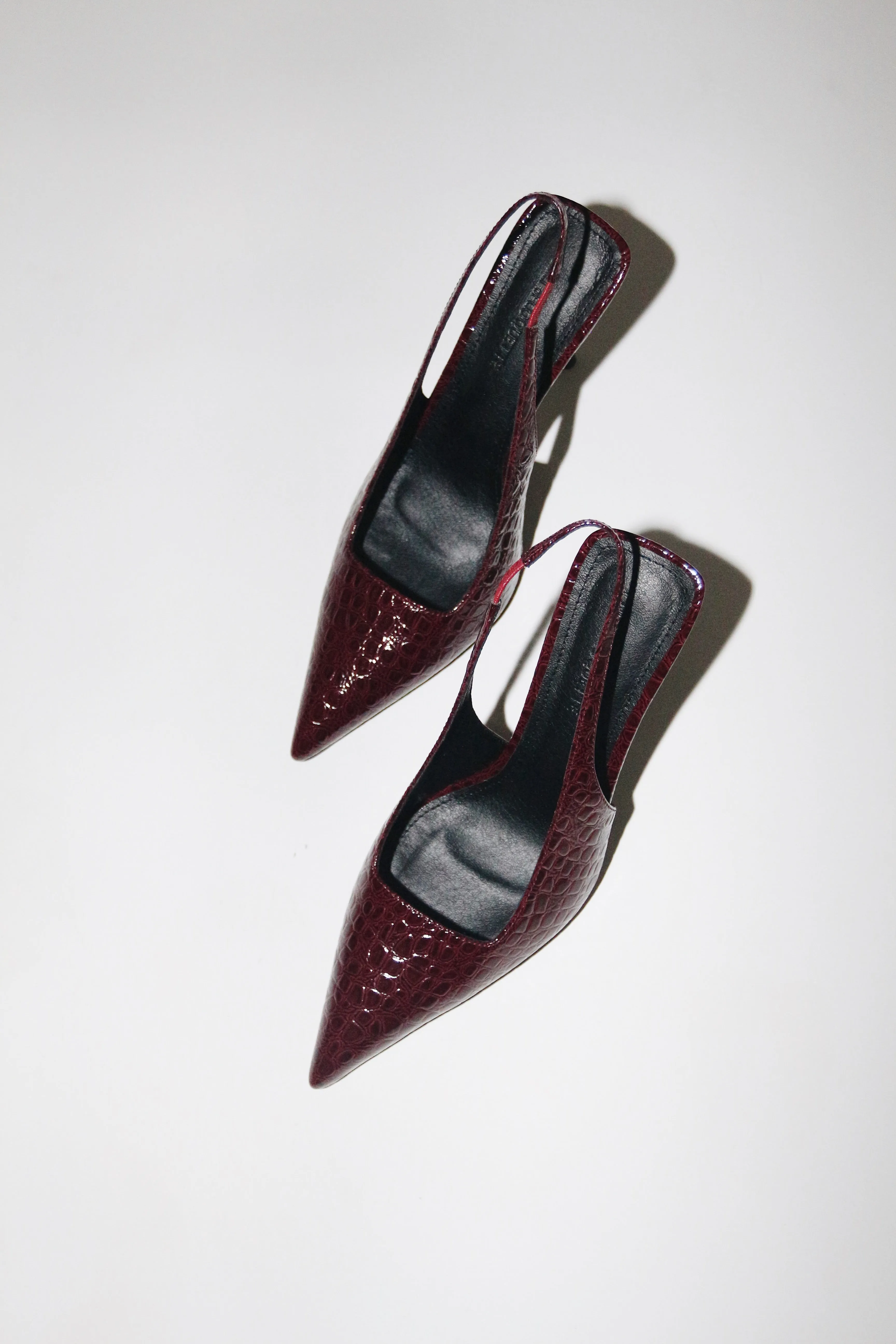 Elsa Slingback Pump Wine Croc Patent 100 mm sold by Cult of Coquette product image thumbnail 4