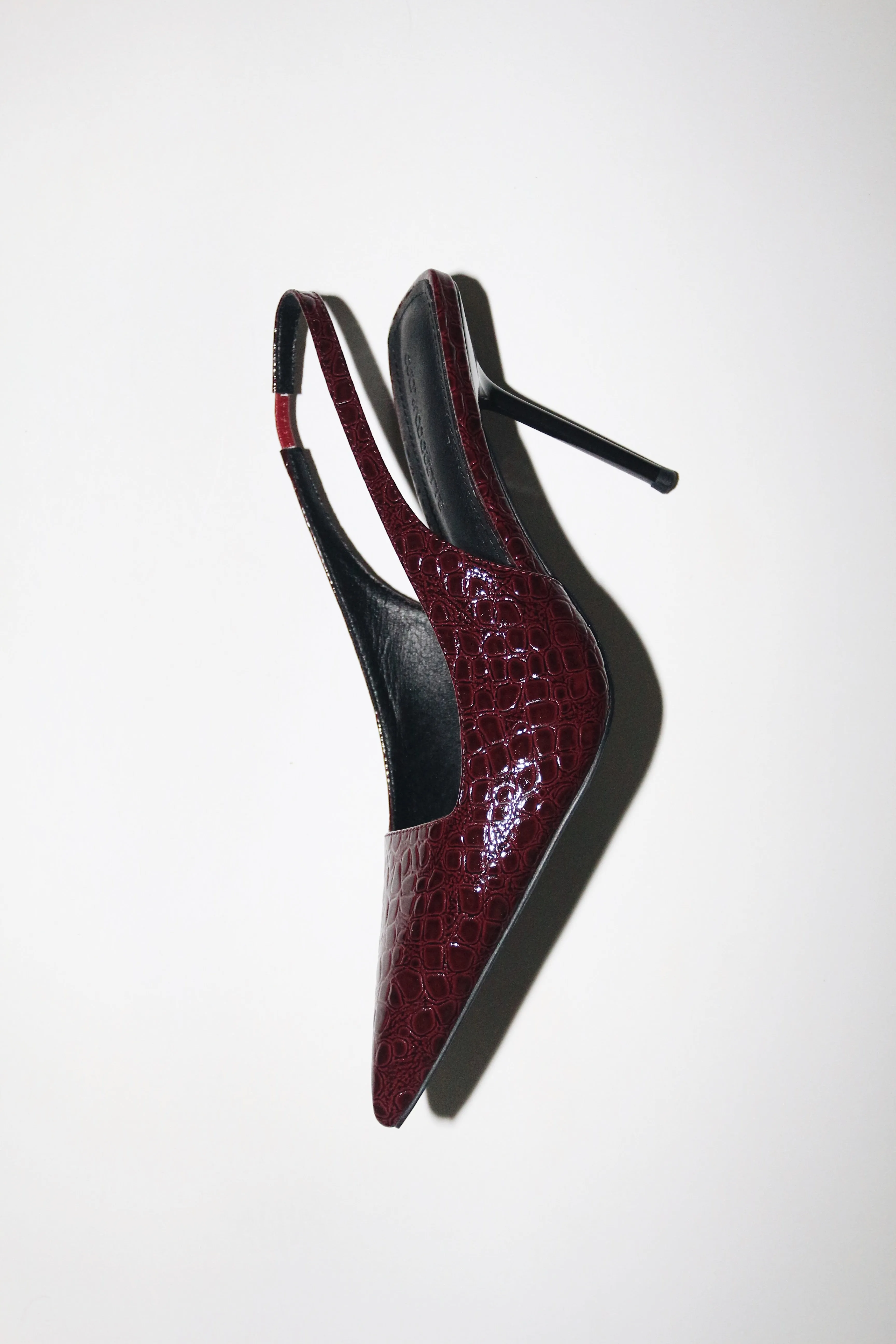 Elsa Slingback Pump Wine Croc Patent 100 mm sold by Cult of Coquette product image thumbnail 3