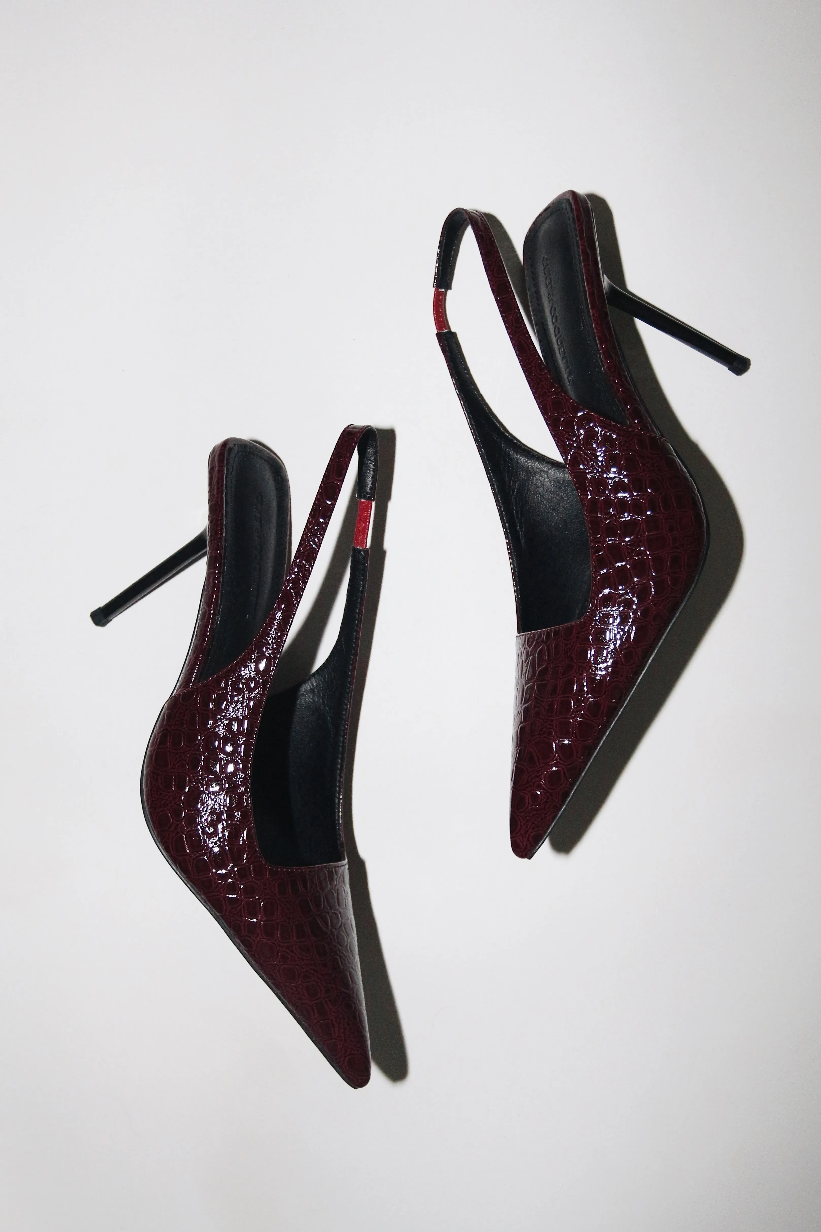 Elsa Slingback Pump Wine Croc Patent 100 mm sold by Cult of Coquette product image thumbnail 5