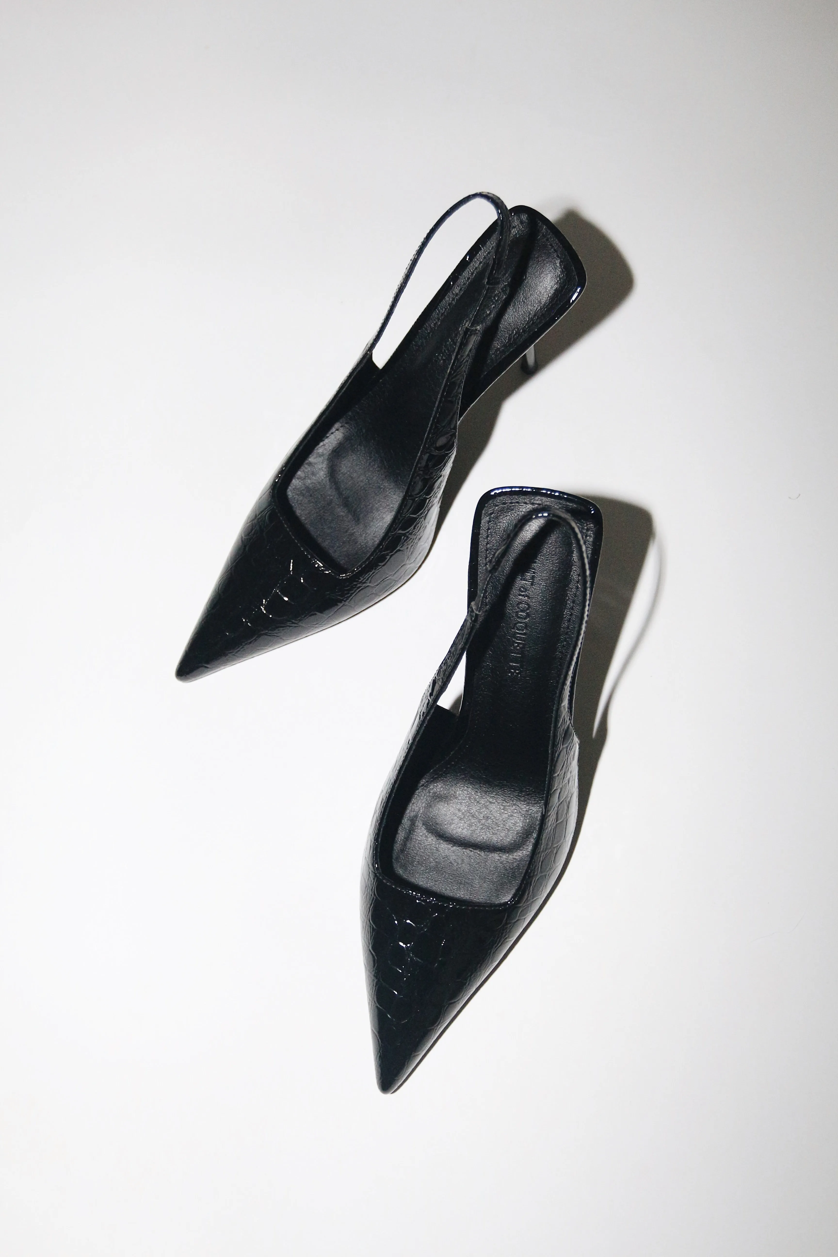Elsa Slingback Pump Black Croc Patent 100 mm sold by Cult of Coquette product image thumbnail 2