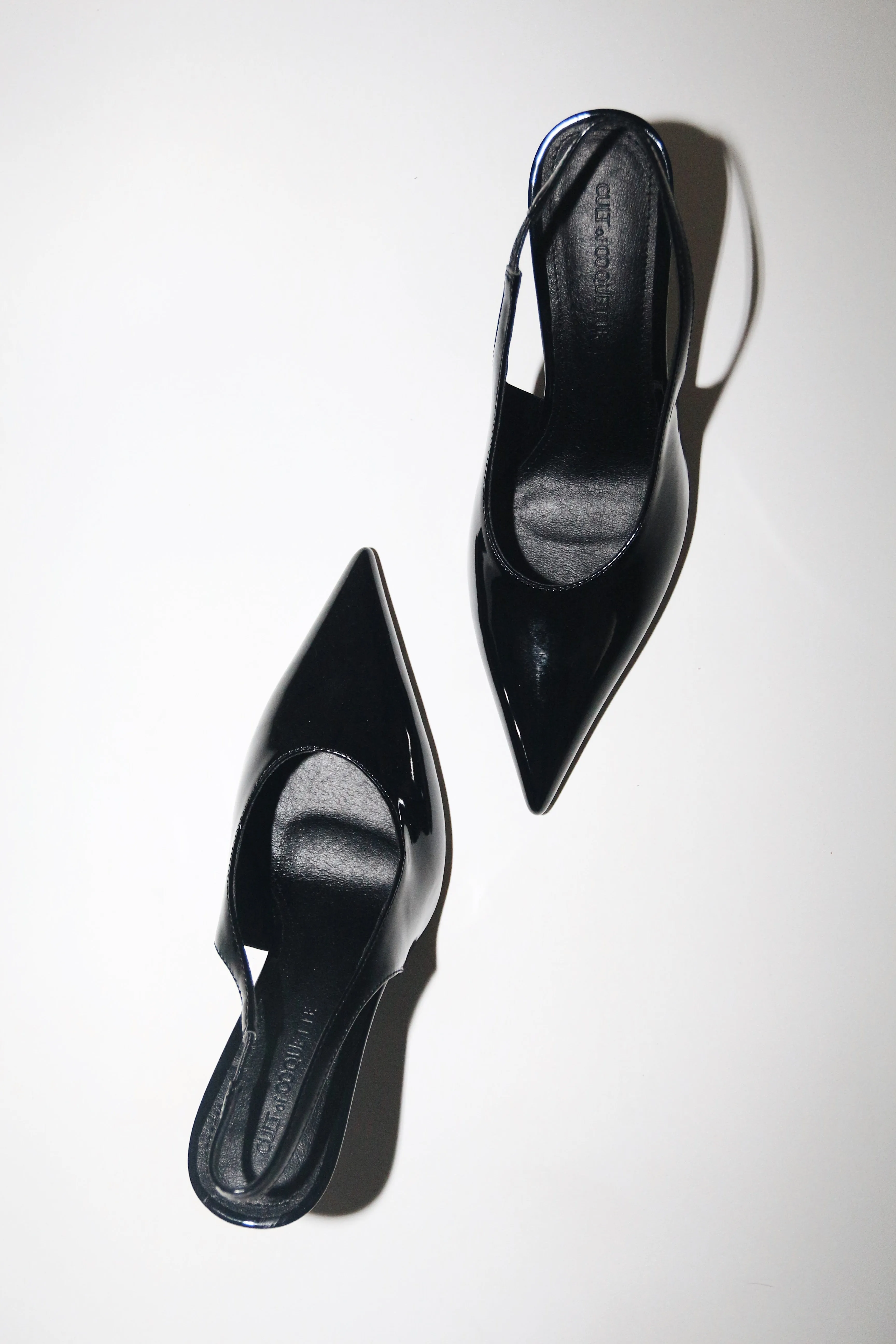 Alexandra Black Patent Slingback 110 mm sold by Cult of Coquette
