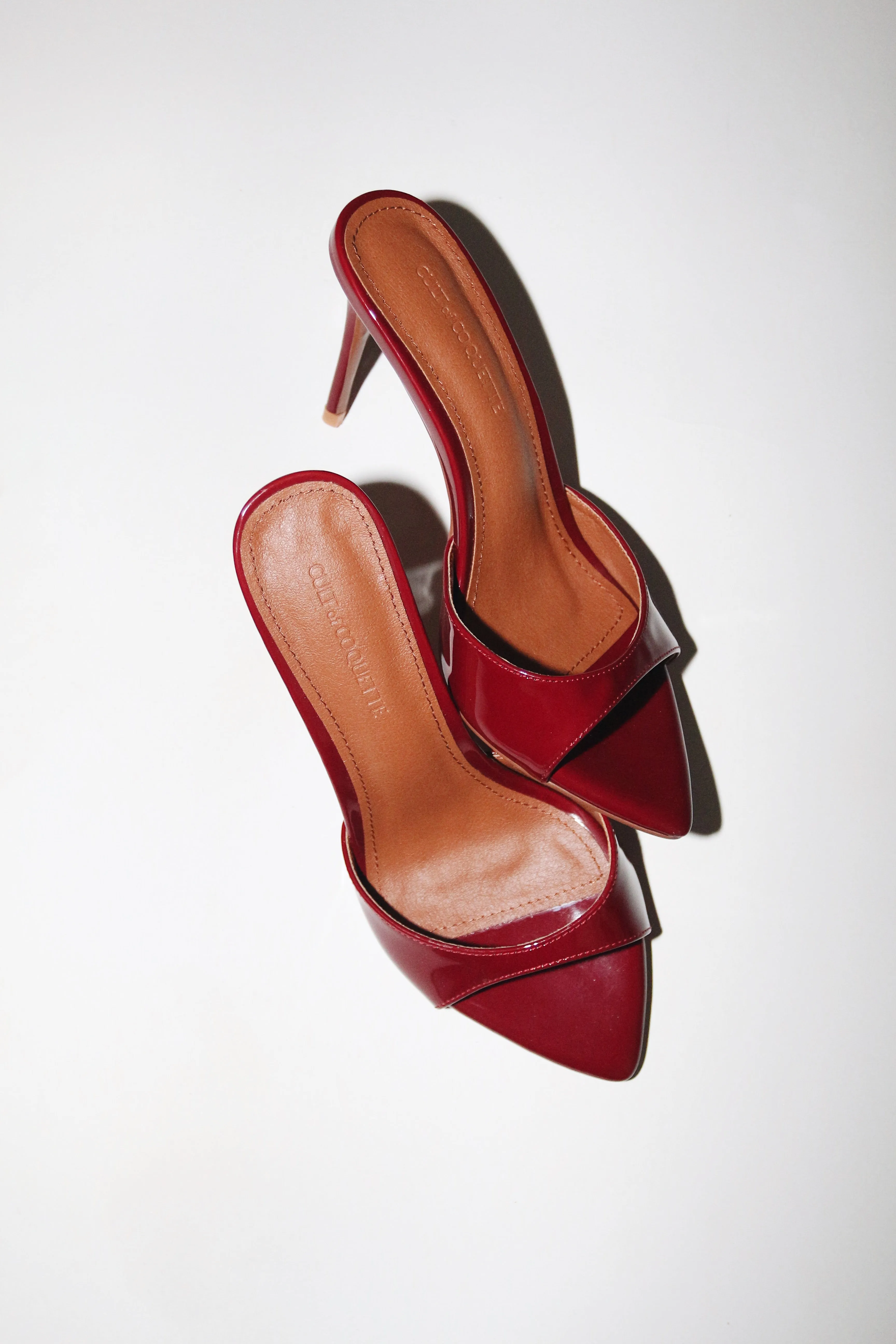 Gia Bordeaux Patent Leather Vegan Mules 80 mm sold by Cult of Coquette product image thumbnail 2