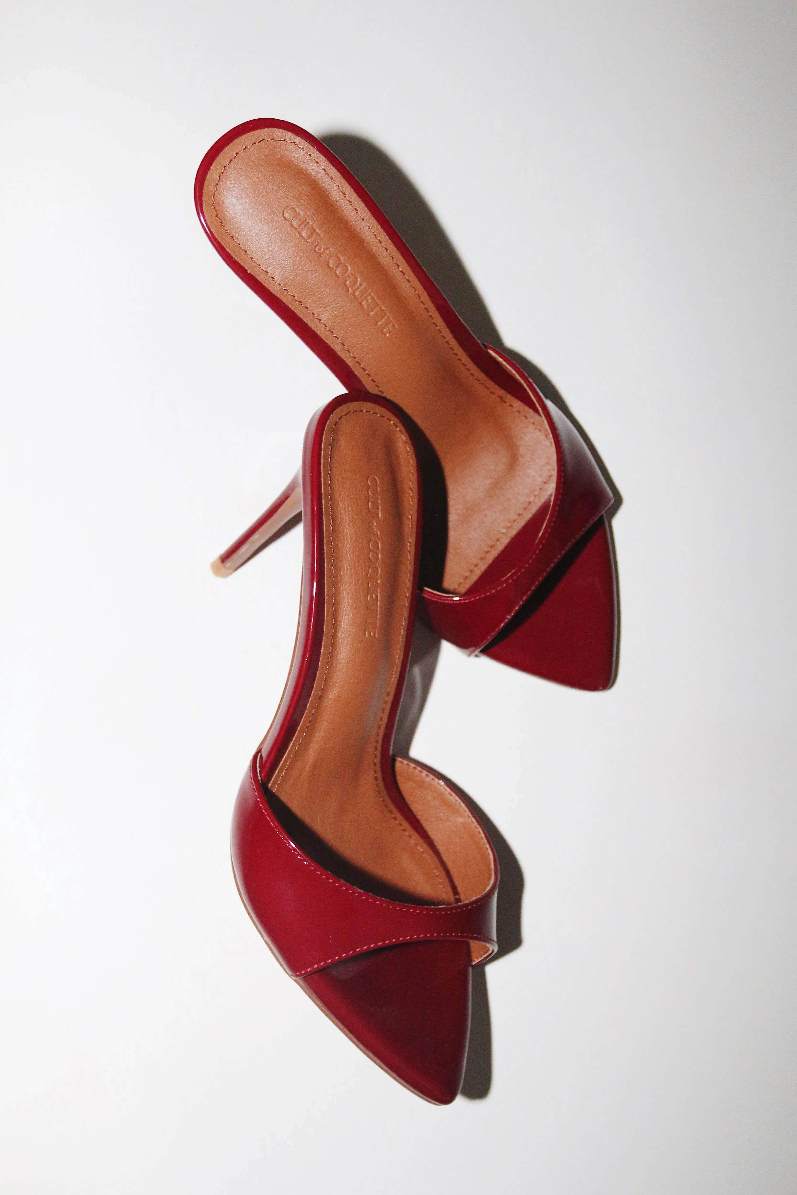 Gia Bordeaux Patent Leather Vegan Mules 80 mm sold by Cult of Coquette product image thumbnail 4