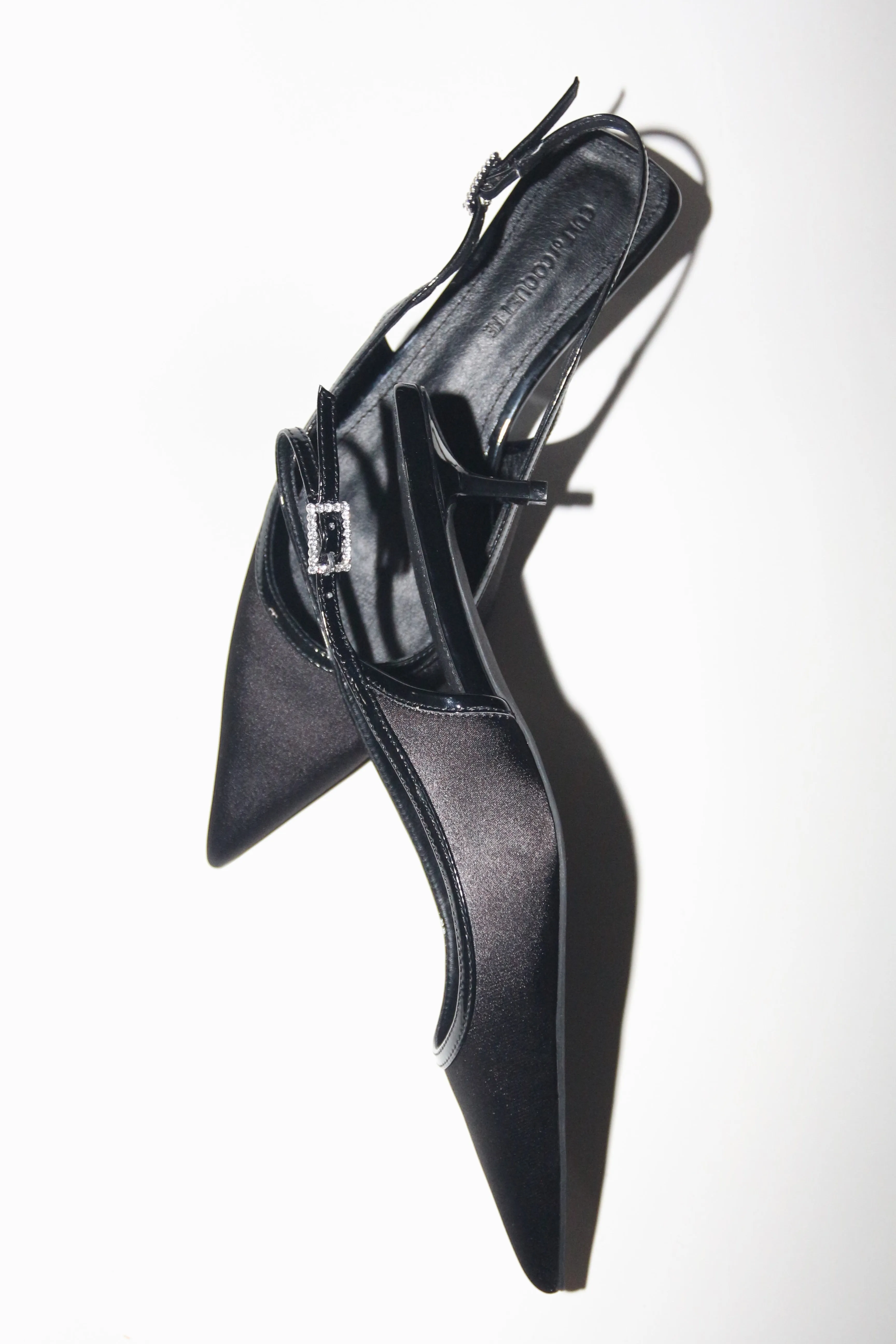 Jenna Black Satin Kitten Heel Slingback 40 mm sold by Cult of Coquette product image thumbnail 2