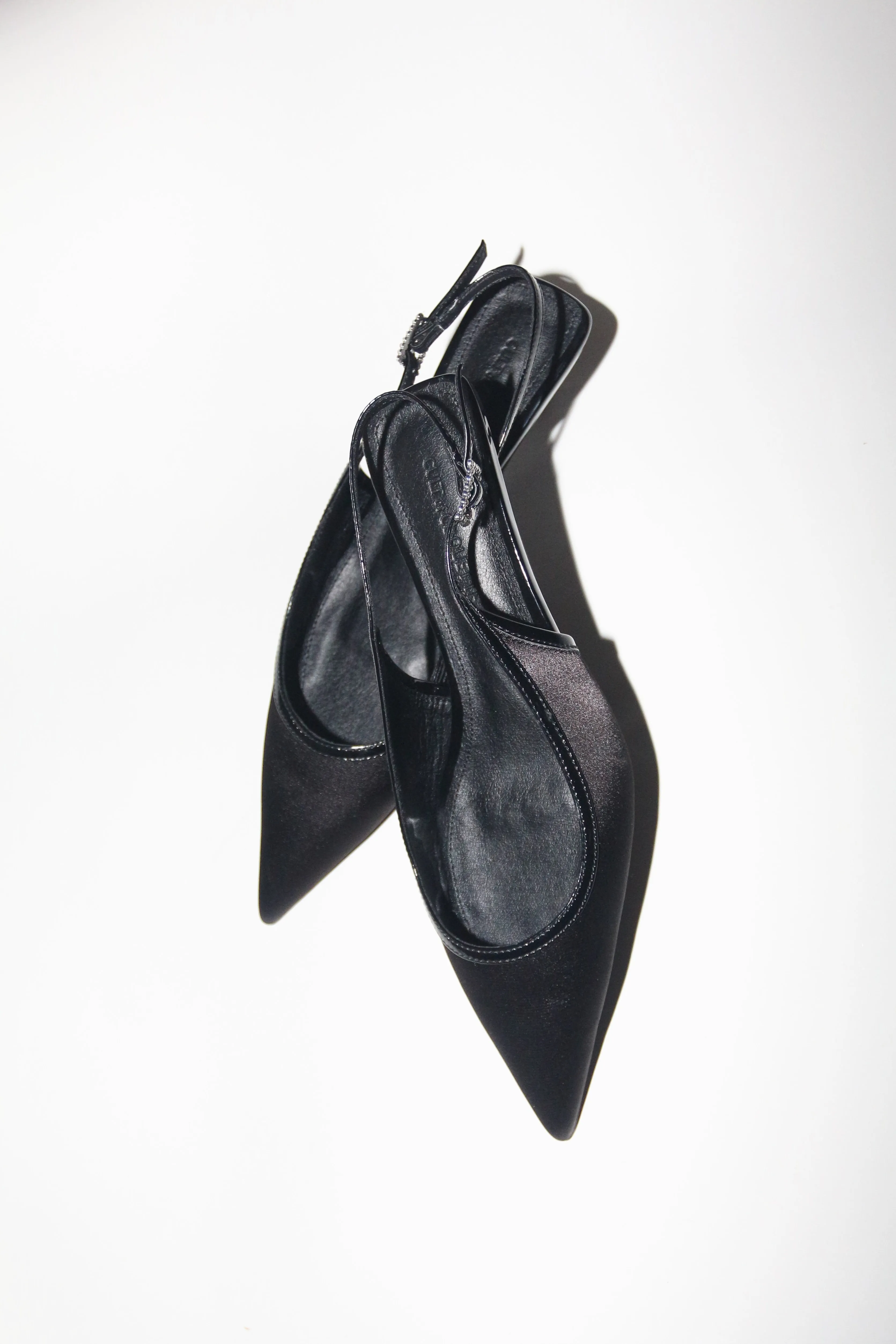 Jenna Black Satin Kitten Heel Slingback 40 mm sold by Cult of Coquette product image thumbnail 4
