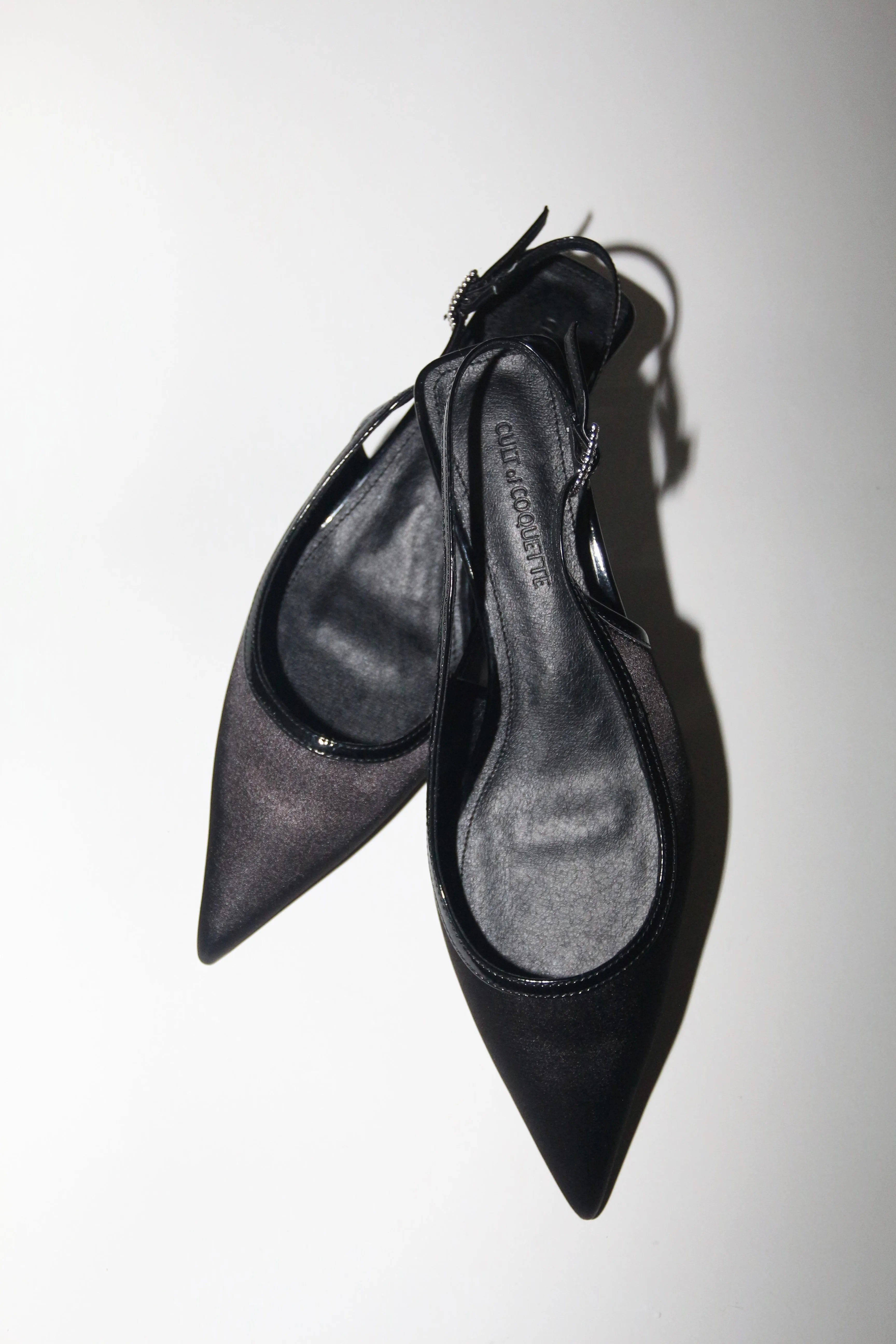 Jenna Black Satin Kitten Heel Slingback 40 mm sold by Cult of Coquette product image thumbnail 3
