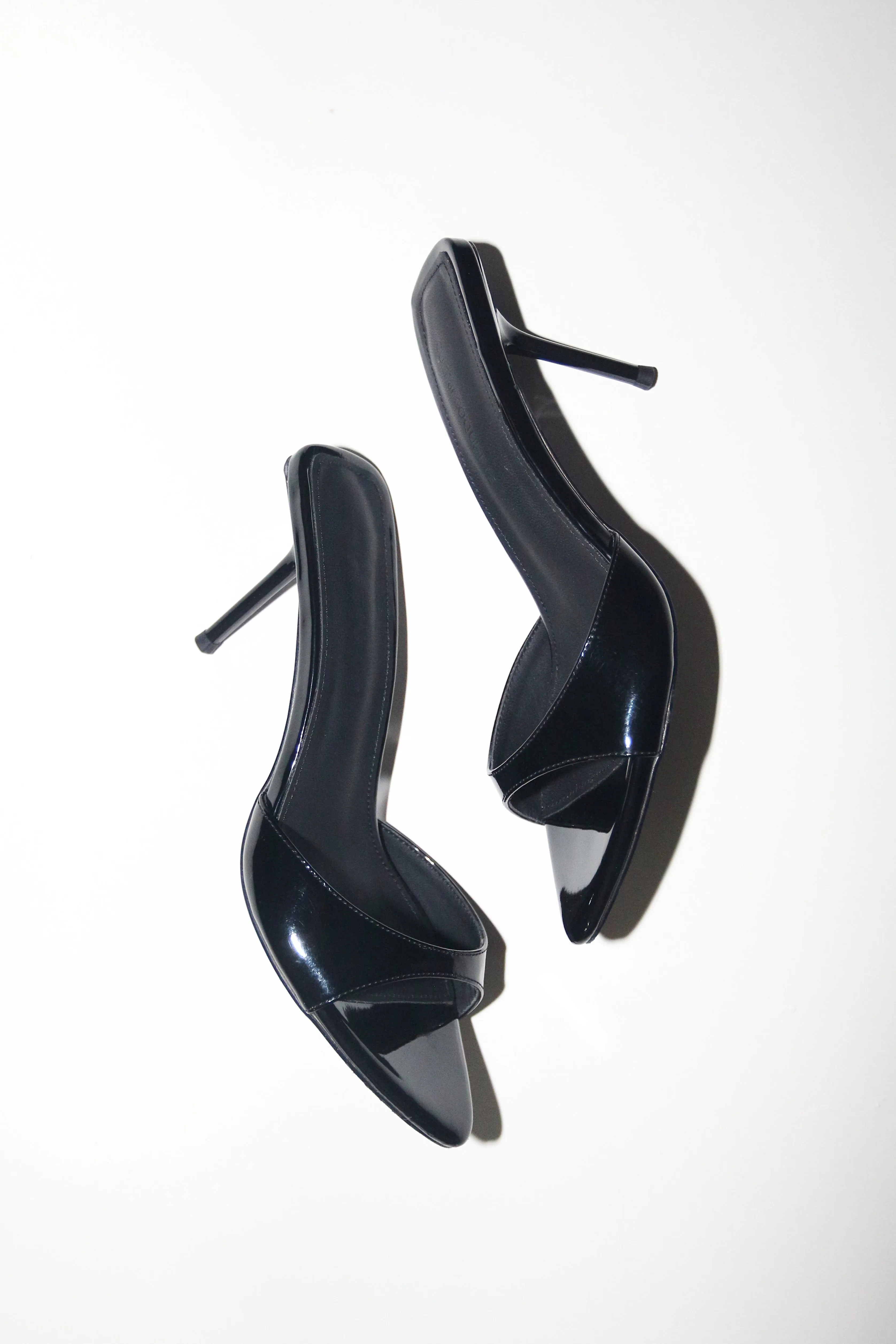Zena Black Patent Vegan Mules 80 mm sold by Cult of Coquette product image thumbnail 3