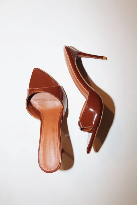 Gia Chocolate Brown Patent 80 mm made by Cult of Coquette