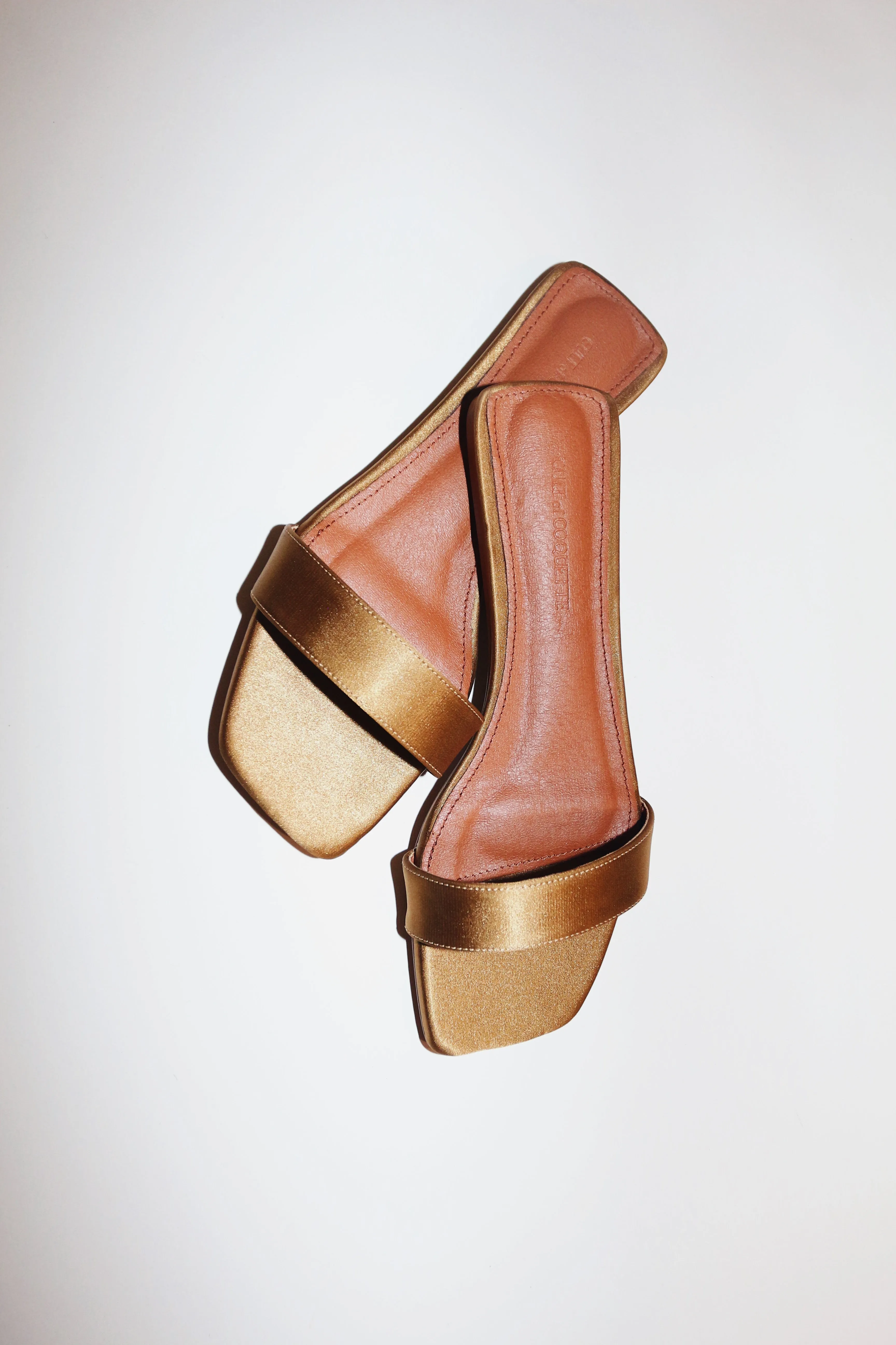 Elle Olive Satin Flat Slide sold by Cult of Coquette product image thumbnail 2