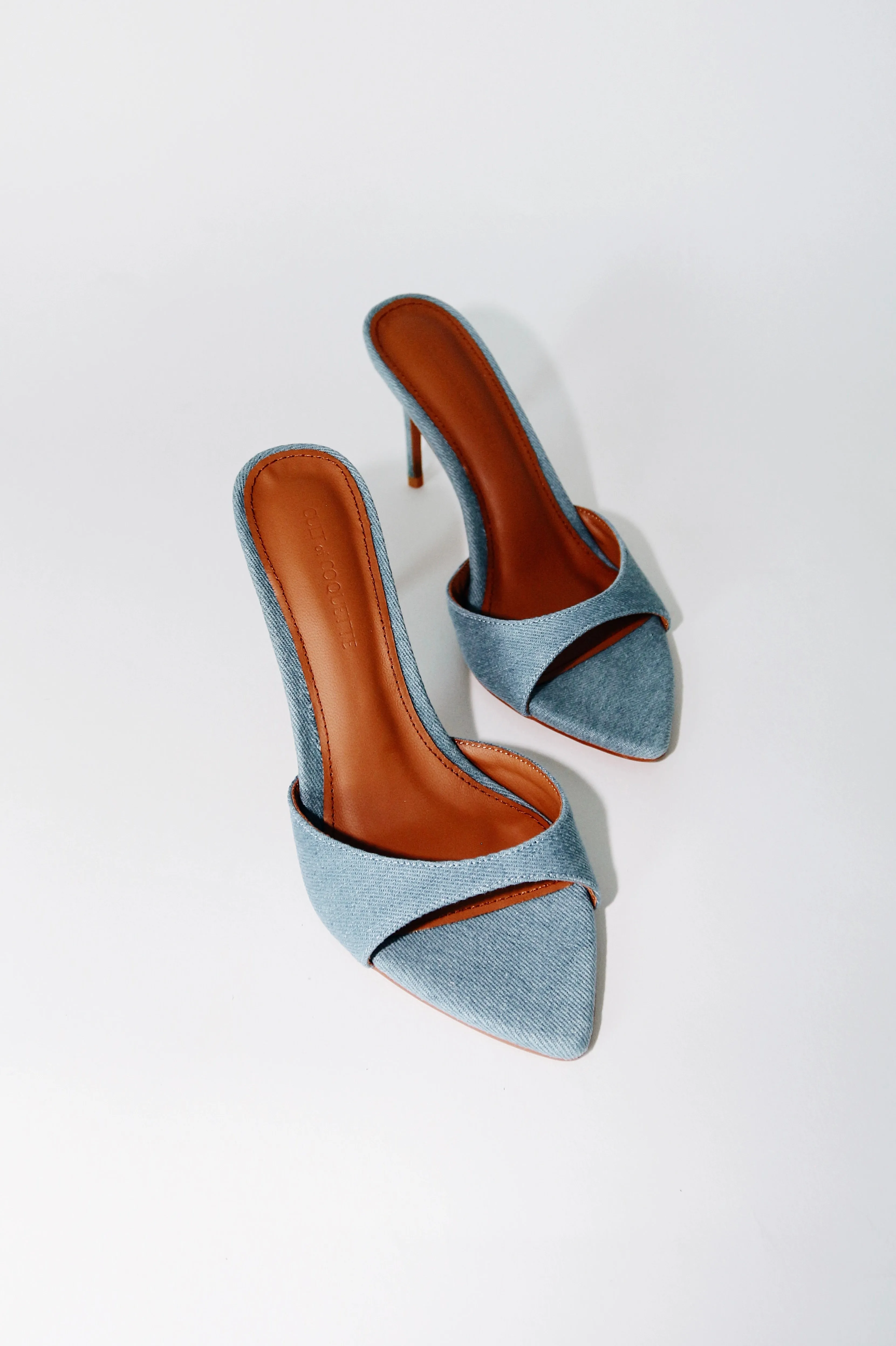 Gia Denim Vegan Mules 80 mm sold by Cult of Coquette product image thumbnail 3