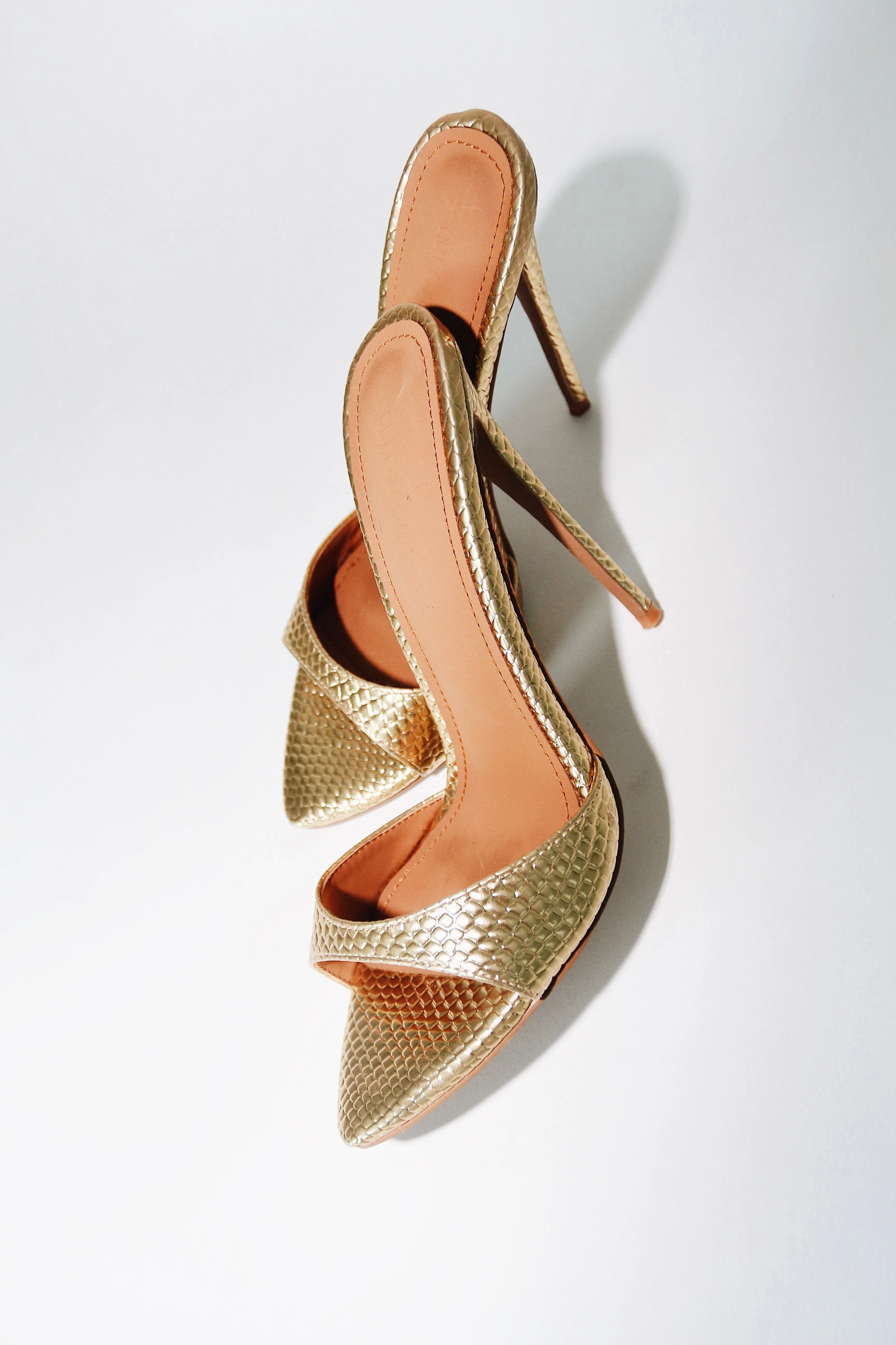 Gia Gold Reptile Vegan Mules 120 mm sold by Cult of Coquette product image thumbnail 3